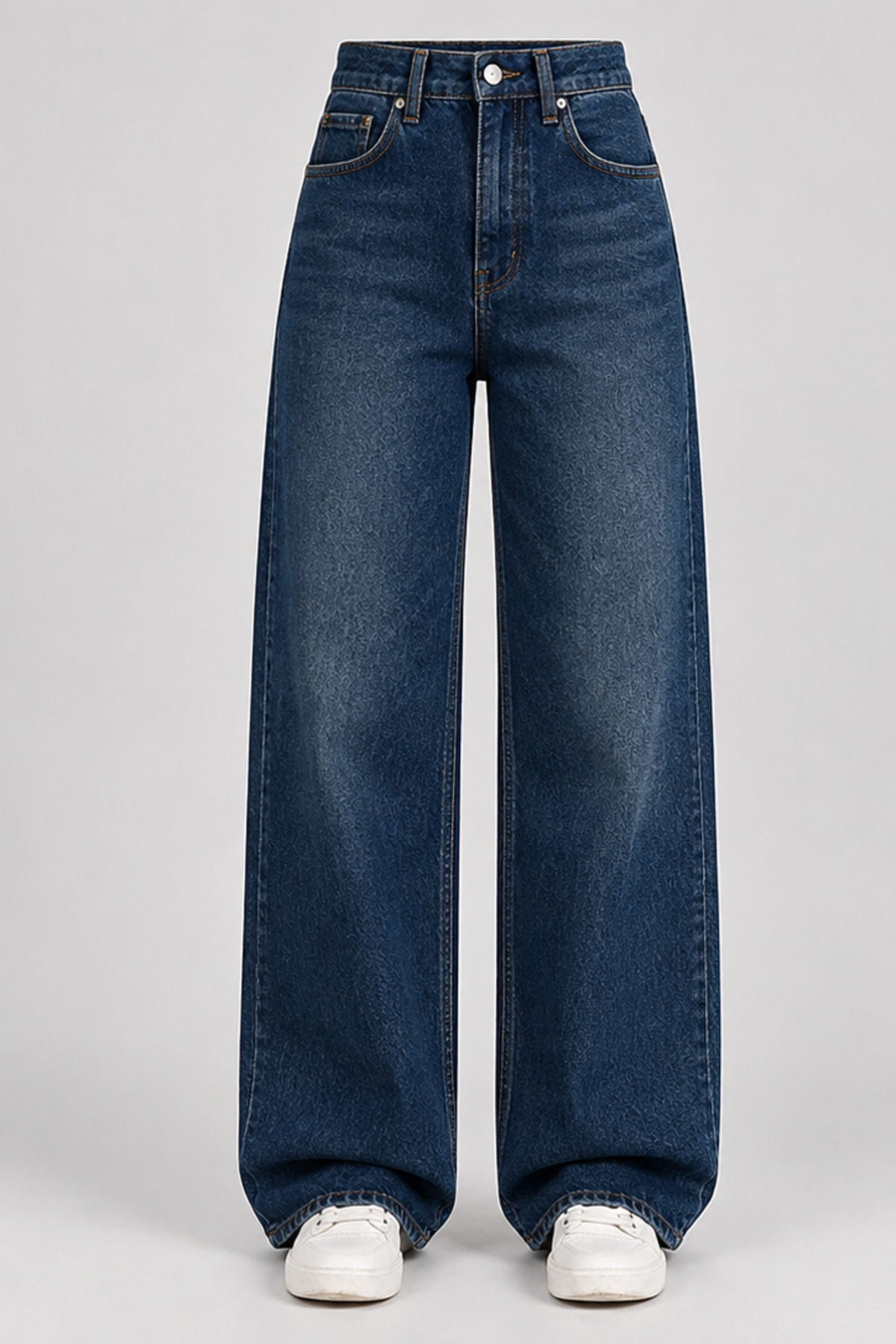 J&KSTORES Kadın Yüksek Bel Bol Paça Jean Kot Palazzo Pantolon