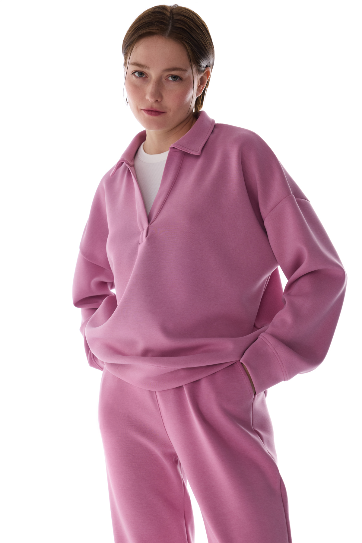 Penti Pembe Polo Yaka Modal Sweatshirt görsel 2