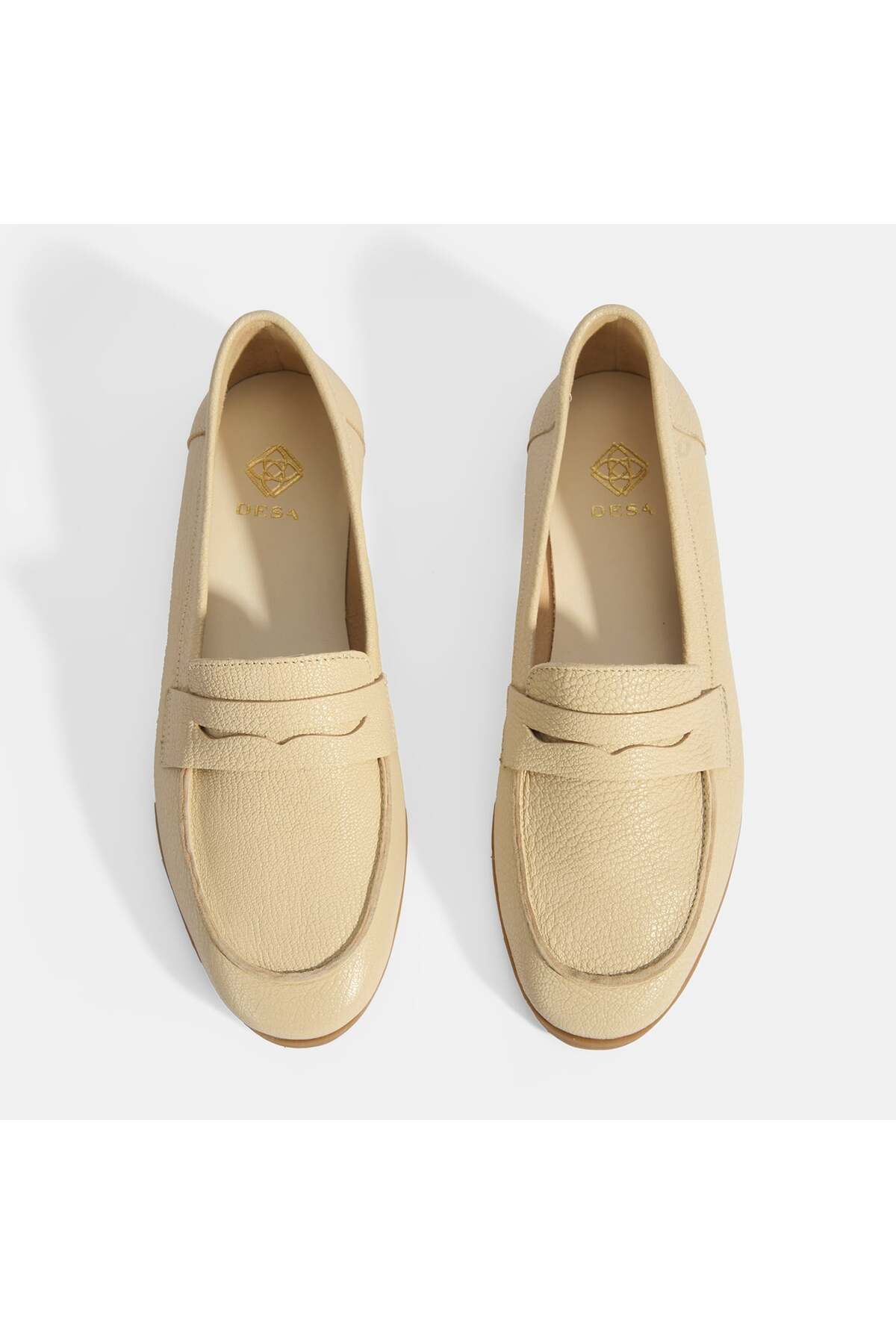 Desa Kadın Bej Slip-On Deri Loafer görsel 7