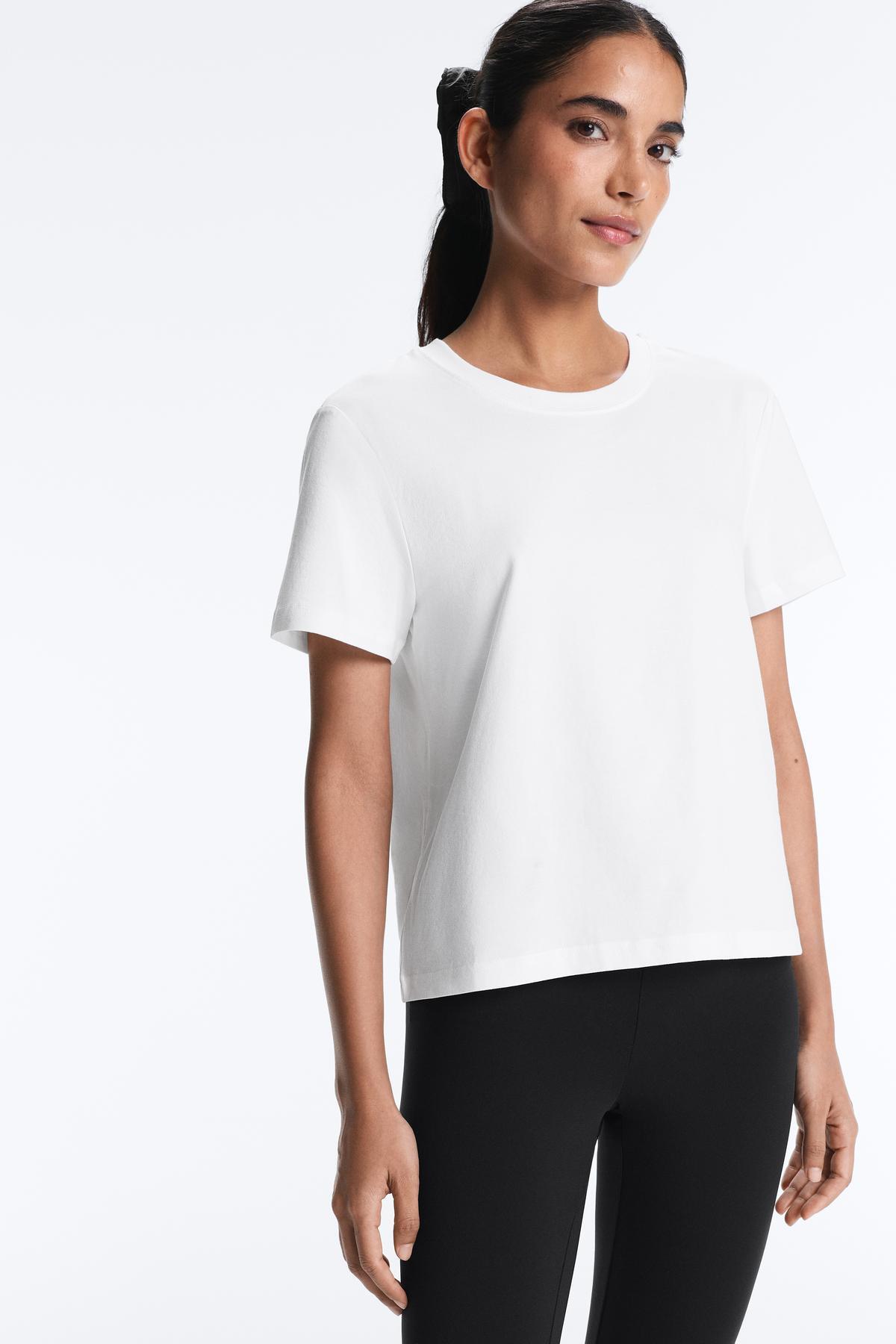 Oysho Normal kesim pamuklu kısa kollu T-shirt görsel 7