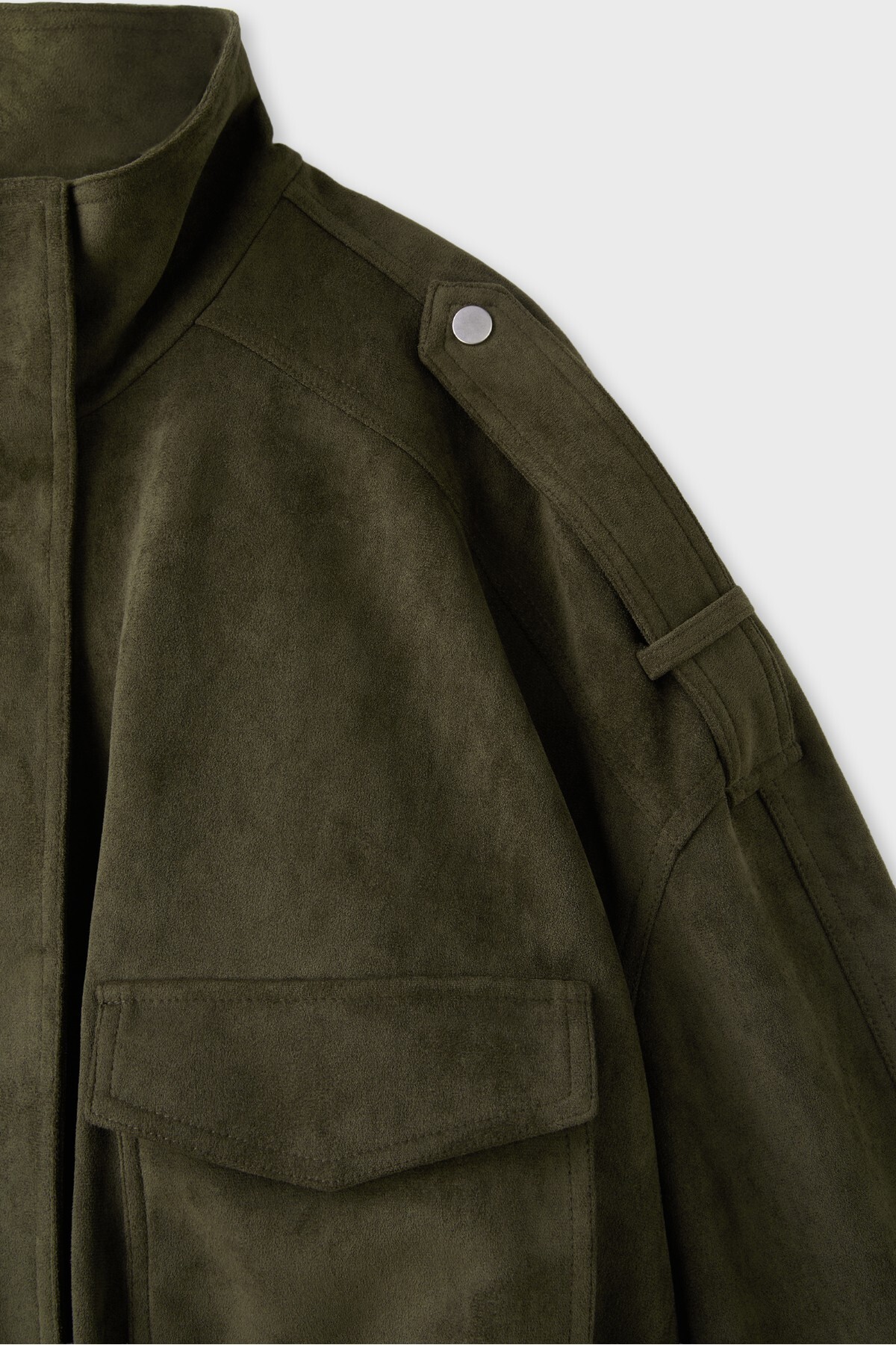 Stradivarius Oversize suni süet ceket görsel 8