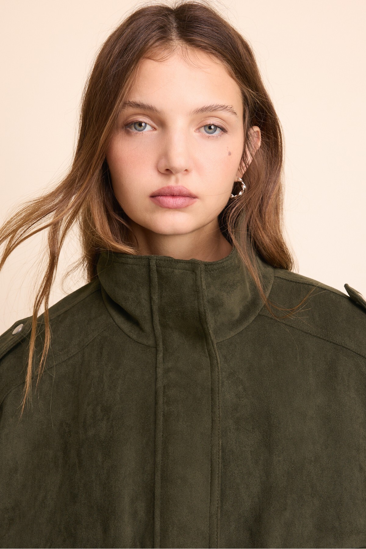 Stradivarius Oversize suni süet ceket görsel 4