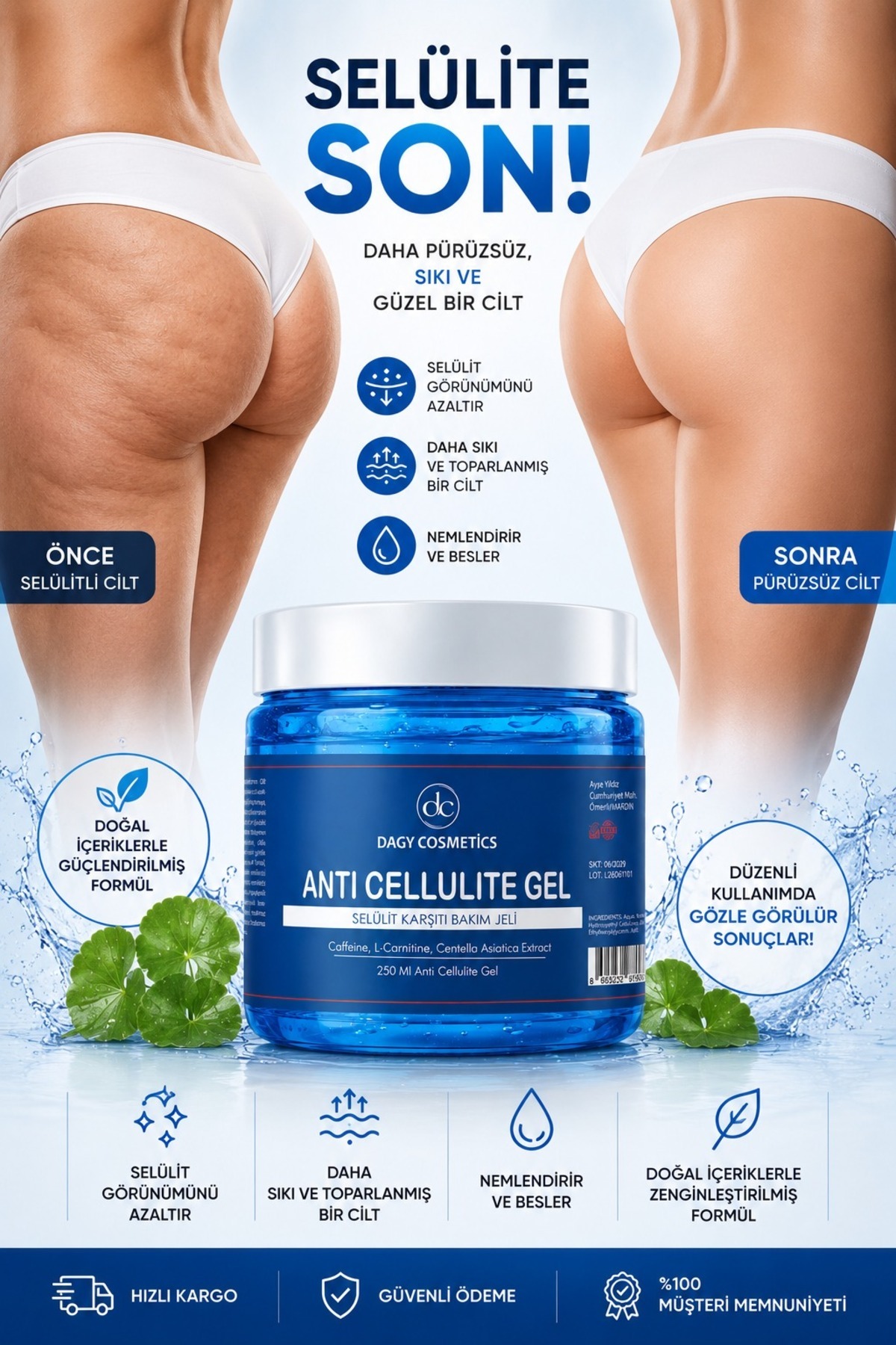 Dagy Cosmetics Selülit Ve Çatlak Giderici Vücut Şekillendirici Jel 250 ml — efrwefwe