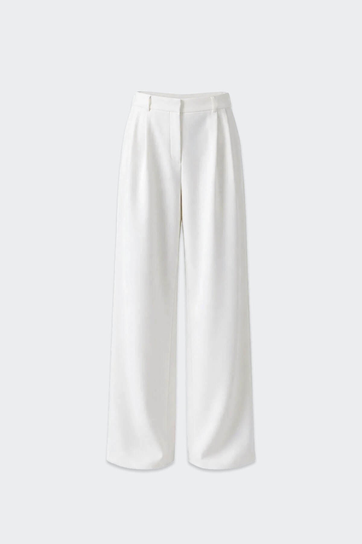 Suud Collection Beyaz Dalie Pileli Pantolon görsel 4