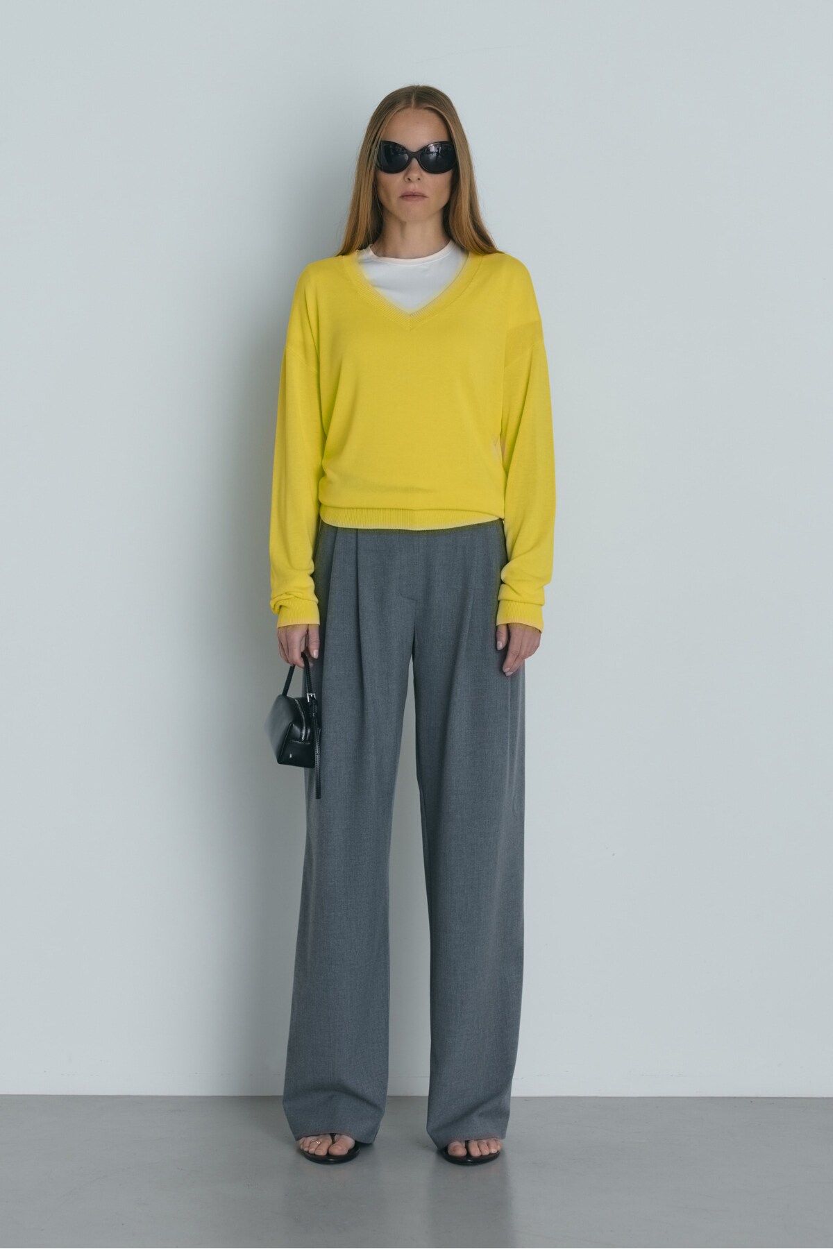 Suud Collection Gri Lina Pileli Pantolon