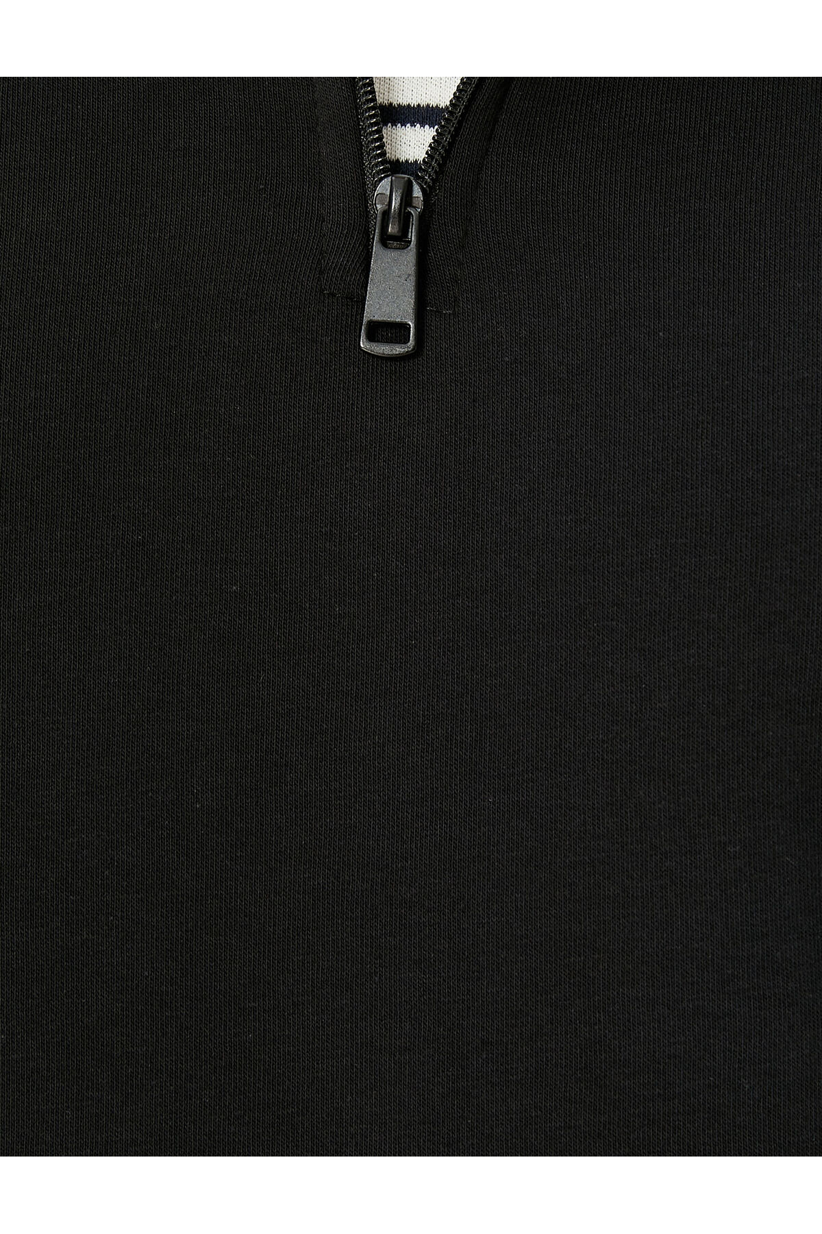 Koton Yarım Fermuarlı Sweatshirt Dik Yaka Uzun Kollu Şardonlu görsel 7