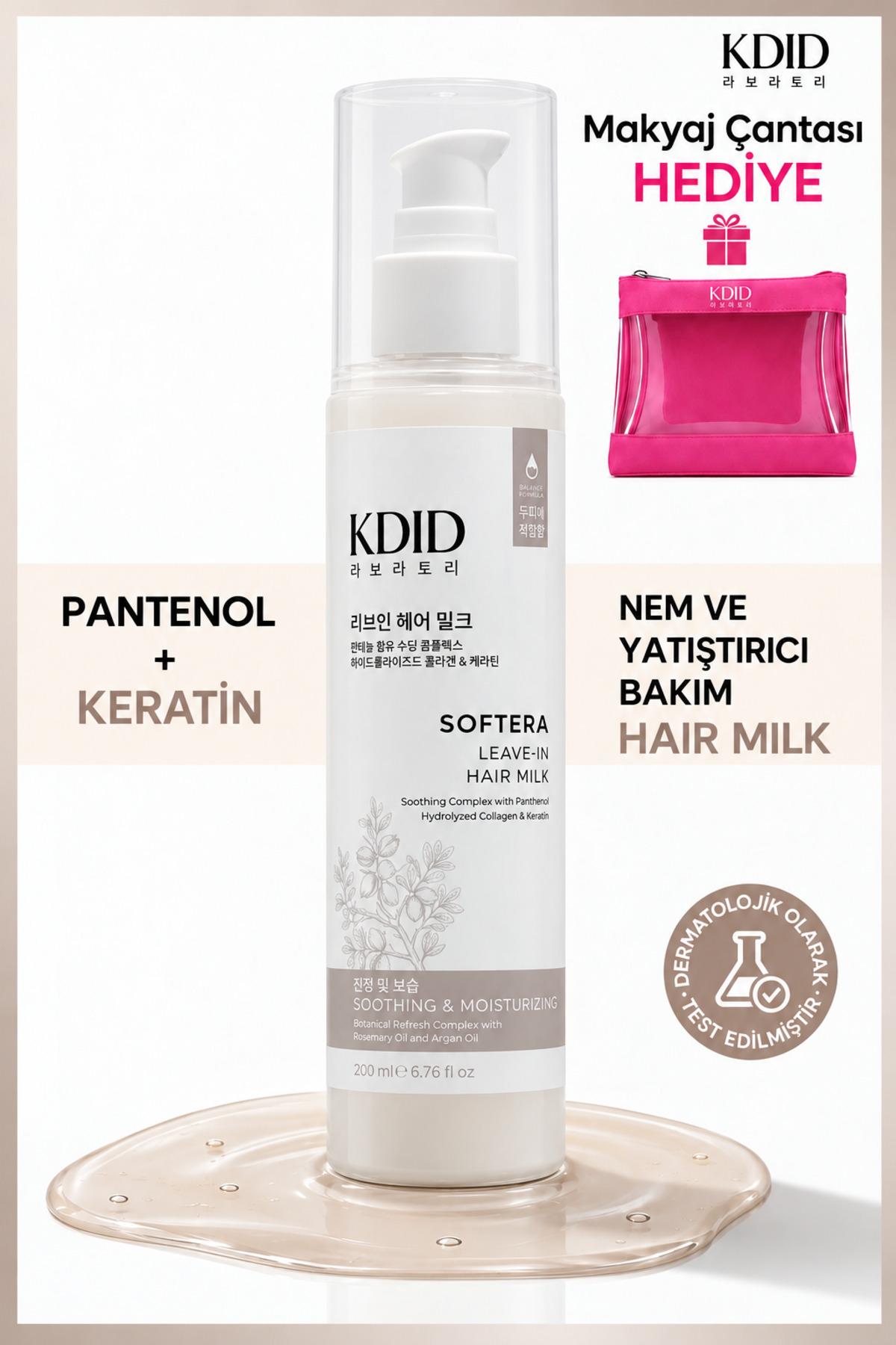 kdid Durulanmayan Saç Bakım Sütü Nemlendirici Kolay Tarama Softera 200 ml — SOFTERA-LEAVE-IN-HAIR-MILK-200ML