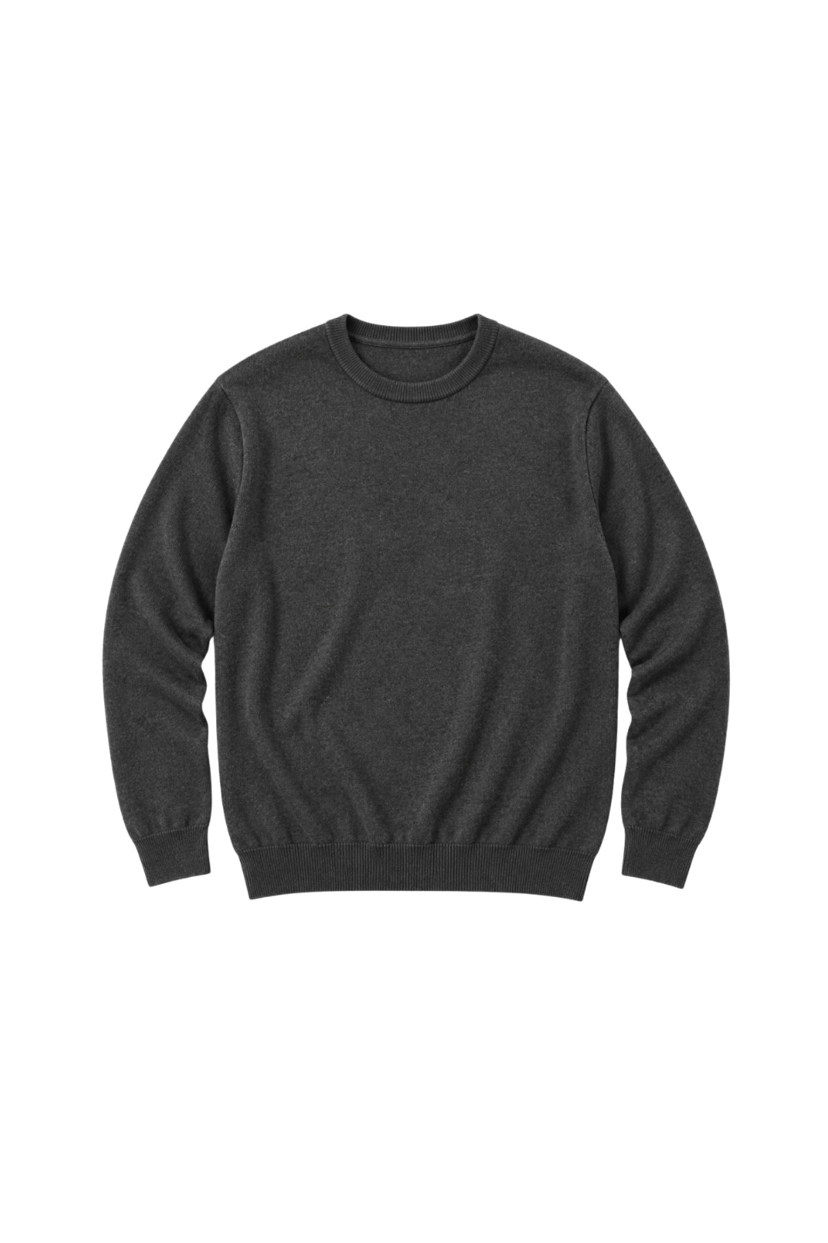 BattalModa Erkek Büyük Beden Füme Bisiklet Yaka Pamuklu Kazak 3XL-4XL-5XL-6XL görsel 4
