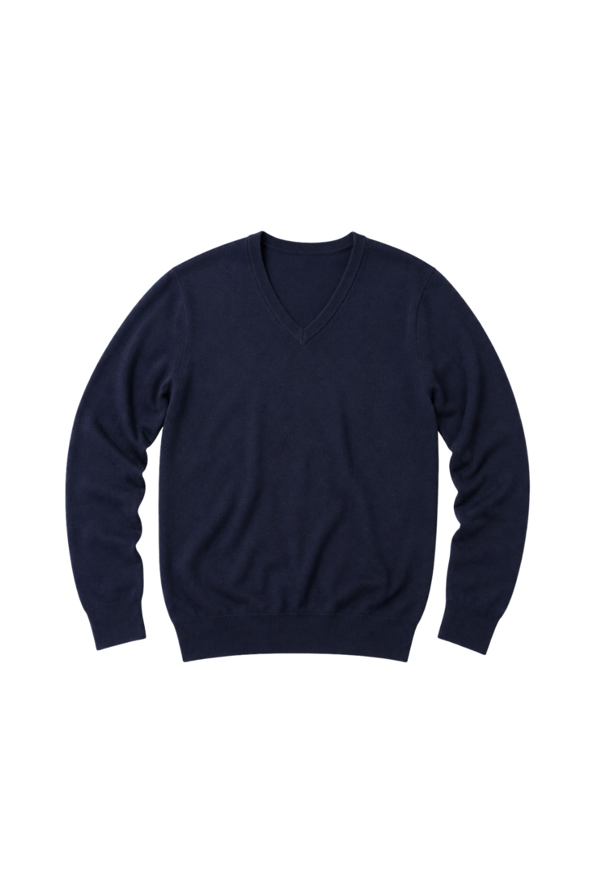 BattalModa Erkek Büyük Beden Lacivert V Yaka Pamuklu Kazak 3XL-4XL-5XL-6XL görsel 4