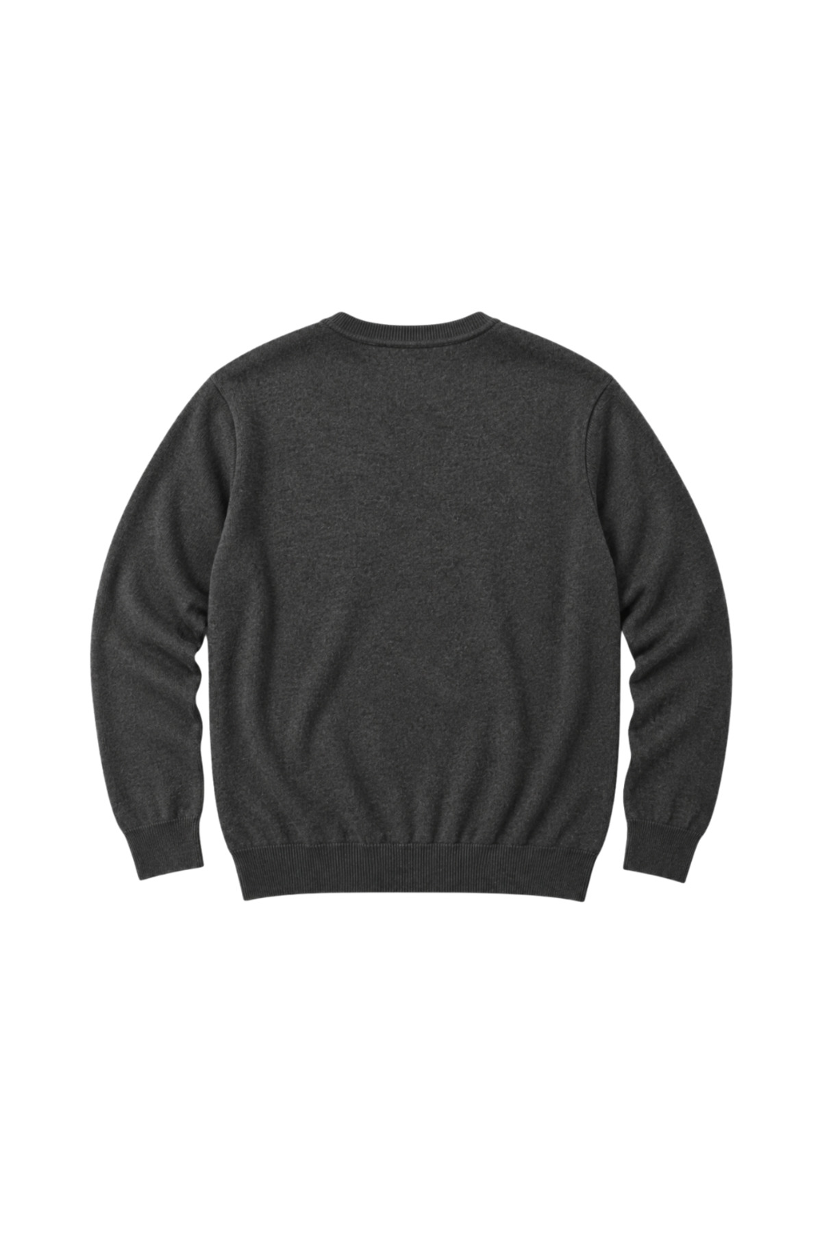 BattalModa Erkek Büyük Beden Füme Bisiklet Yaka Pamuklu Kazak 3XL-4XL-5XL-6XL görsel 5