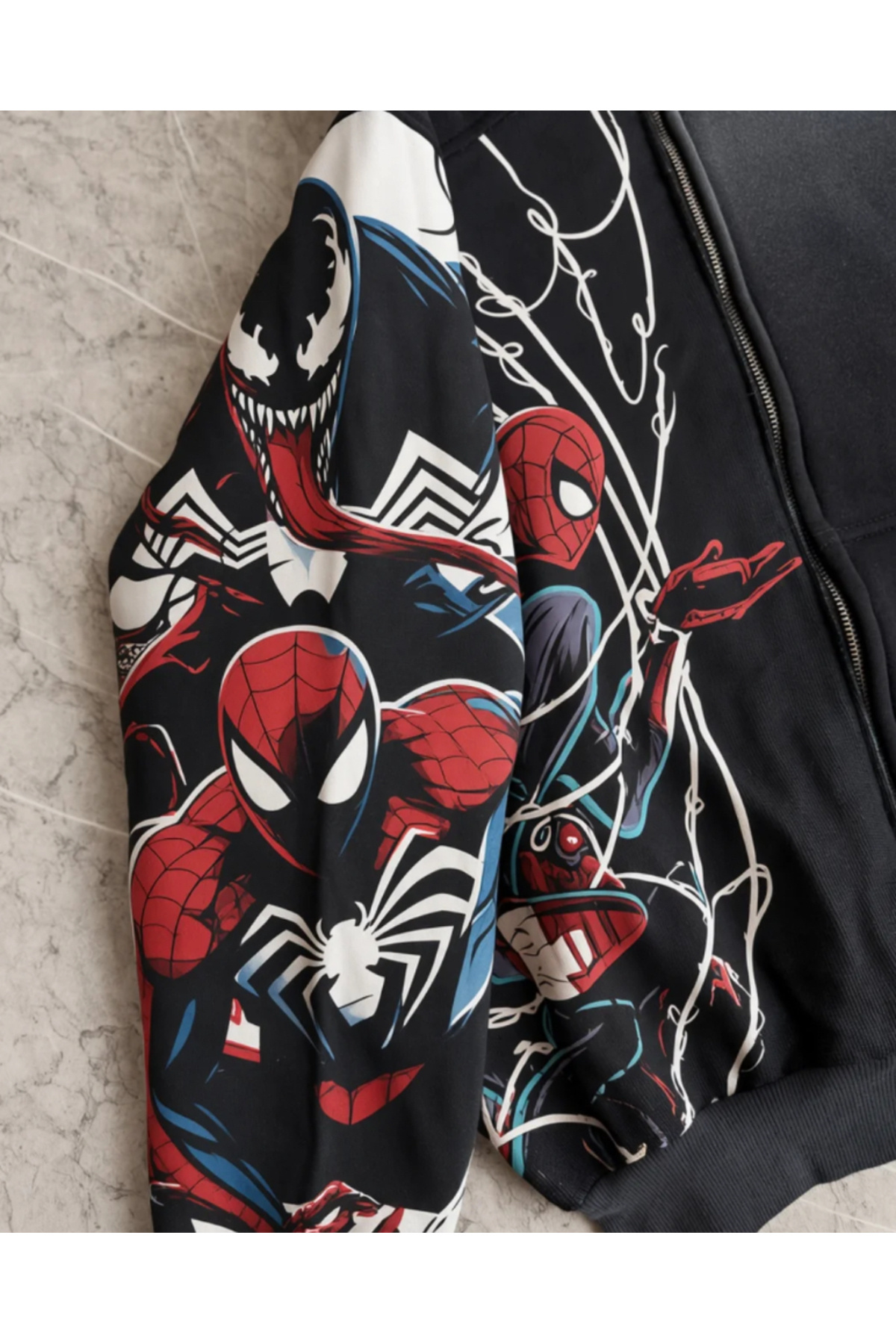 Spıder Man Trend Streetwear Femuarlı Hırka/ Streetwear Y2K — مشکی TYC82CF97C4D07EC988315F01 — تصویر 3 از 3