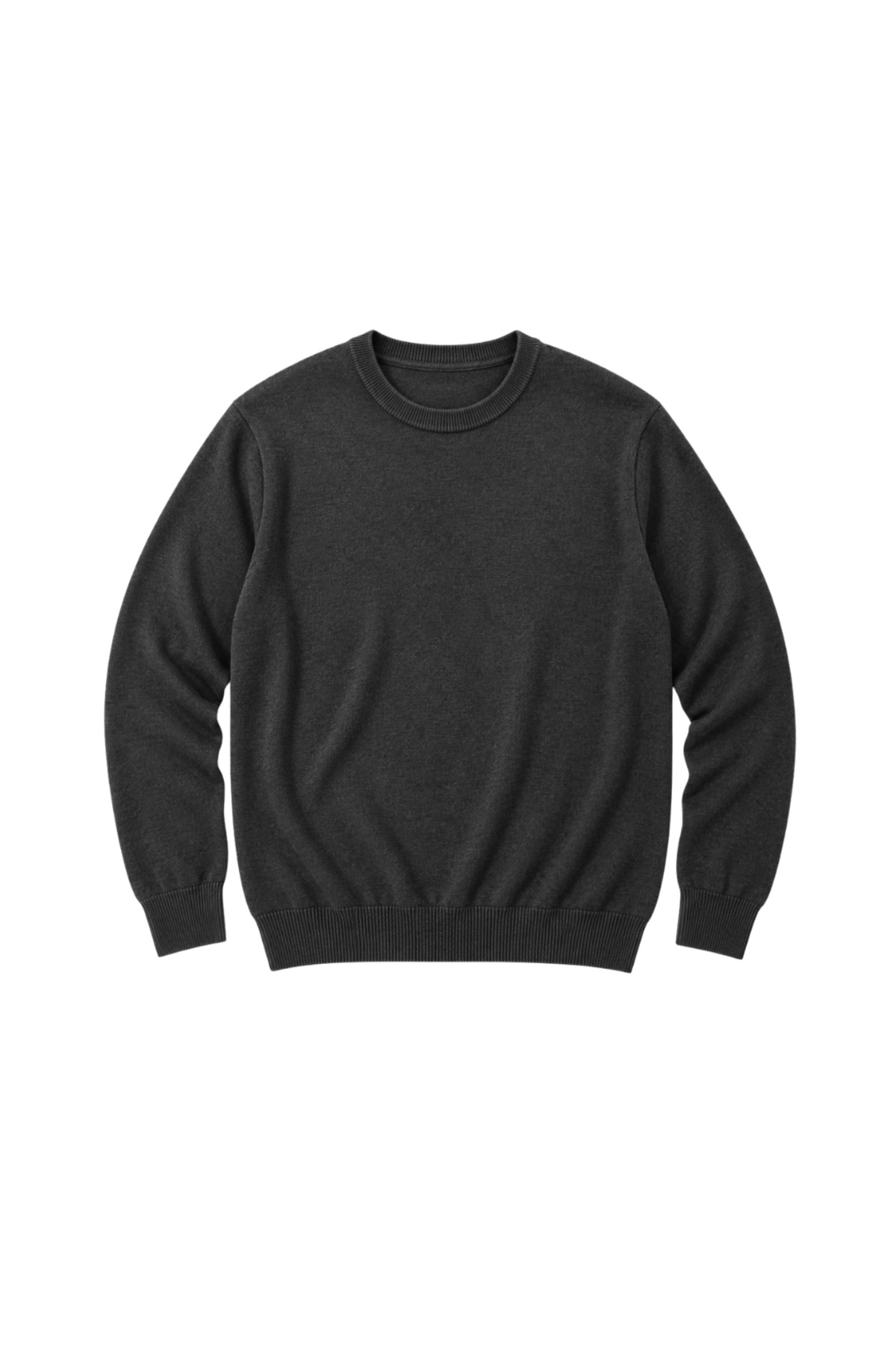 BattalModa Erkek Büyük Beden Antrasit Bisiklet Yaka Pamuklu Kazak 3XL-4XL-5XL-6XL görsel 4