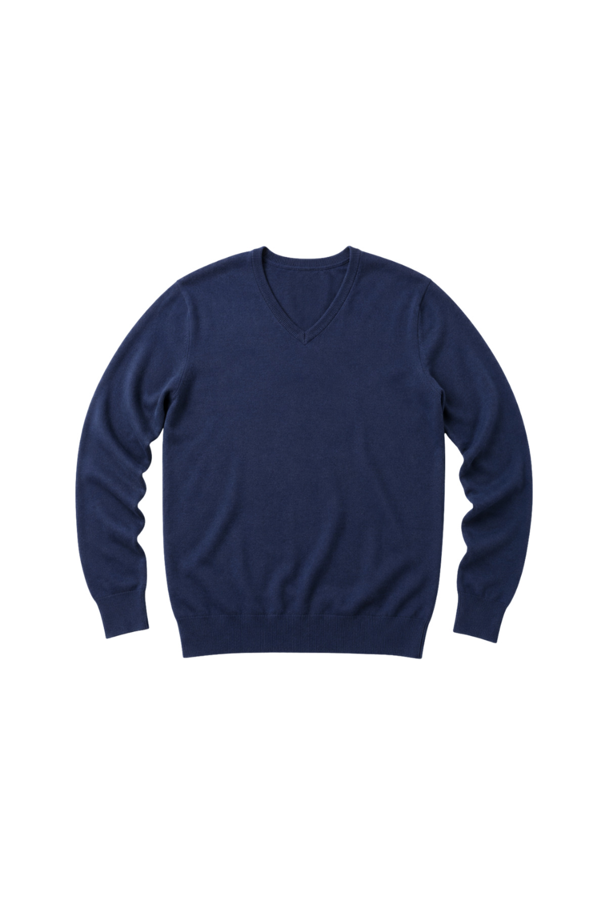 BattalModa Erkek Büyük Beden İndigo V Yaka Pamuklu Kazak 3XL-4XL-5XL-6XL görsel 4
