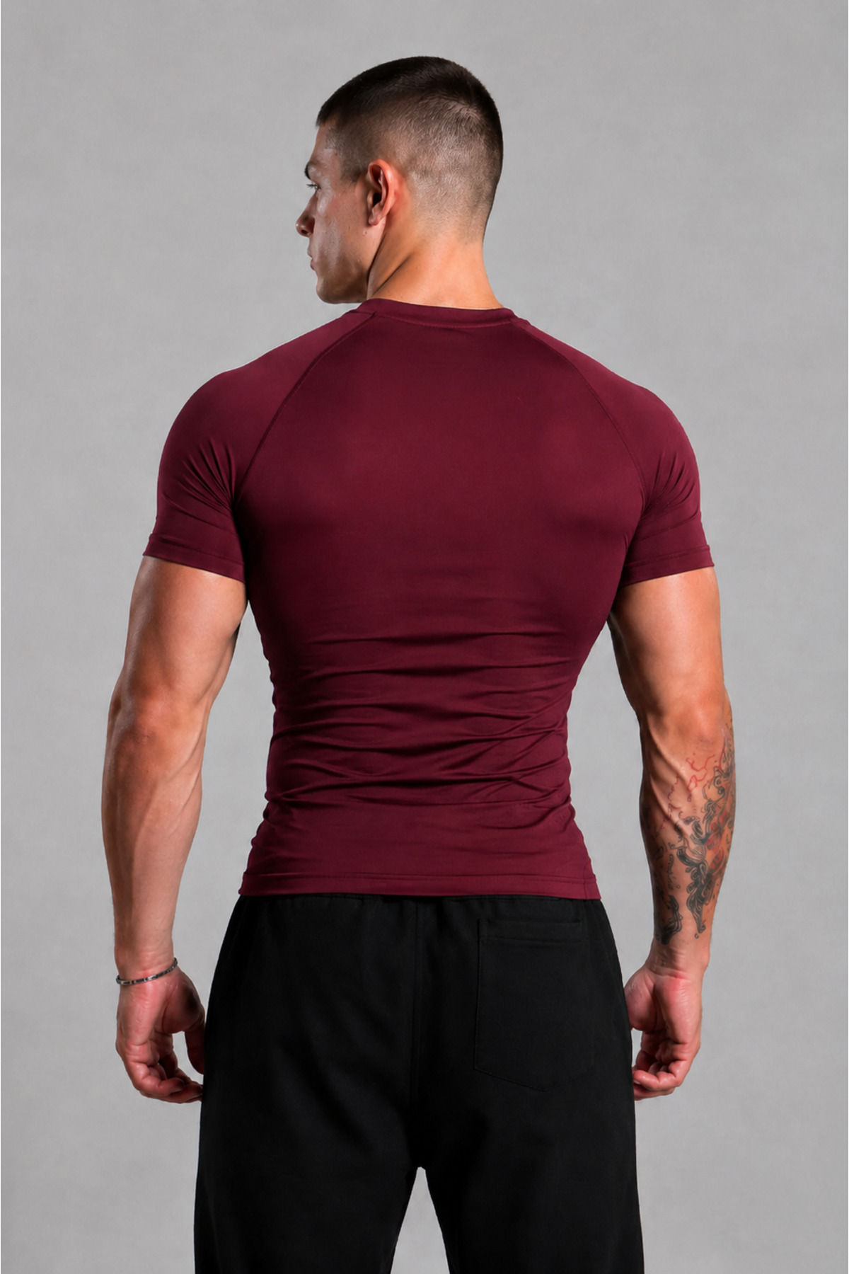 Stylovi Basic Erkek Compression Tişört, Vücuda Oturan Slim Fit Sporcu Body görsel 3
