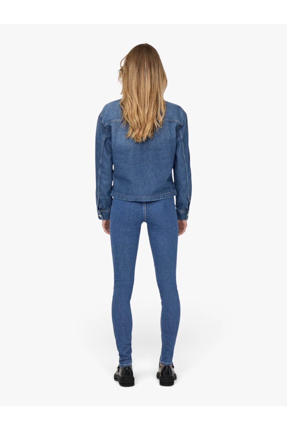 ONLY ONLMIKA L/S DNM JKT AKM MOCH Kadın Medium Blue Denim Ceket - 15352316 görsel 6