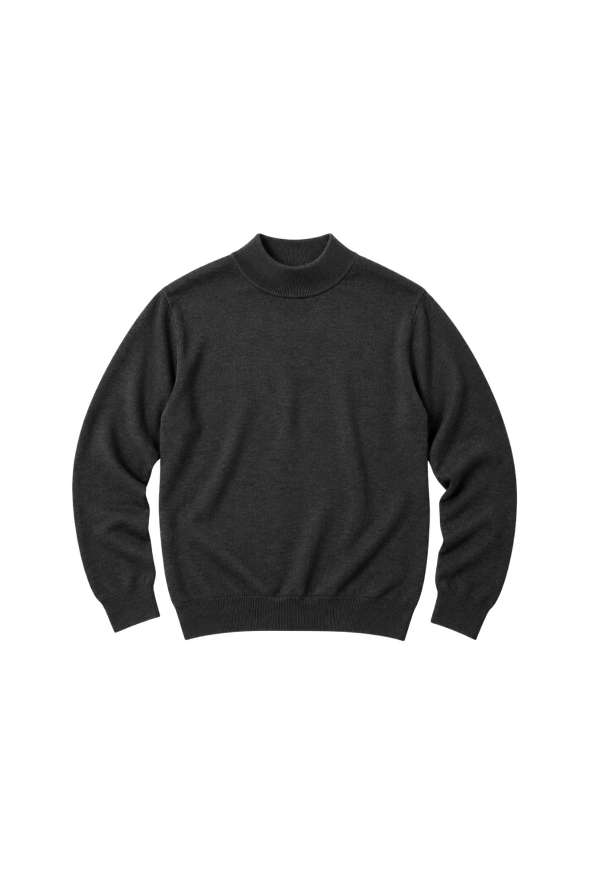 BattalModa Erkek Büyük Beden Antrasit Yarım Balıkçı Pamuklu Kazak 3XL-4XL-5XL-6XL görsel 4