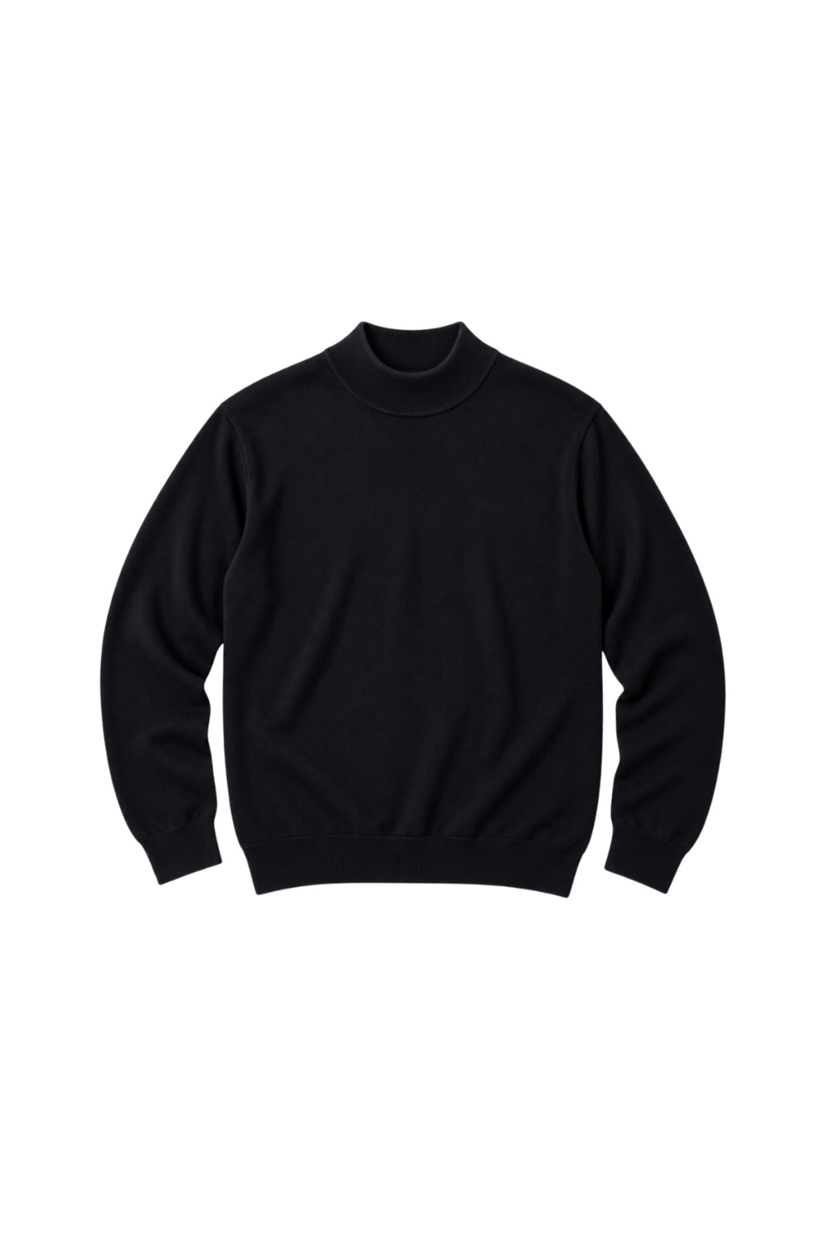 BattalModa Erkek Büyük Beden Siyah Yarım Balıkçı Pamuklu Kazak 3XL-4XL-5XL-6XL görsel 4