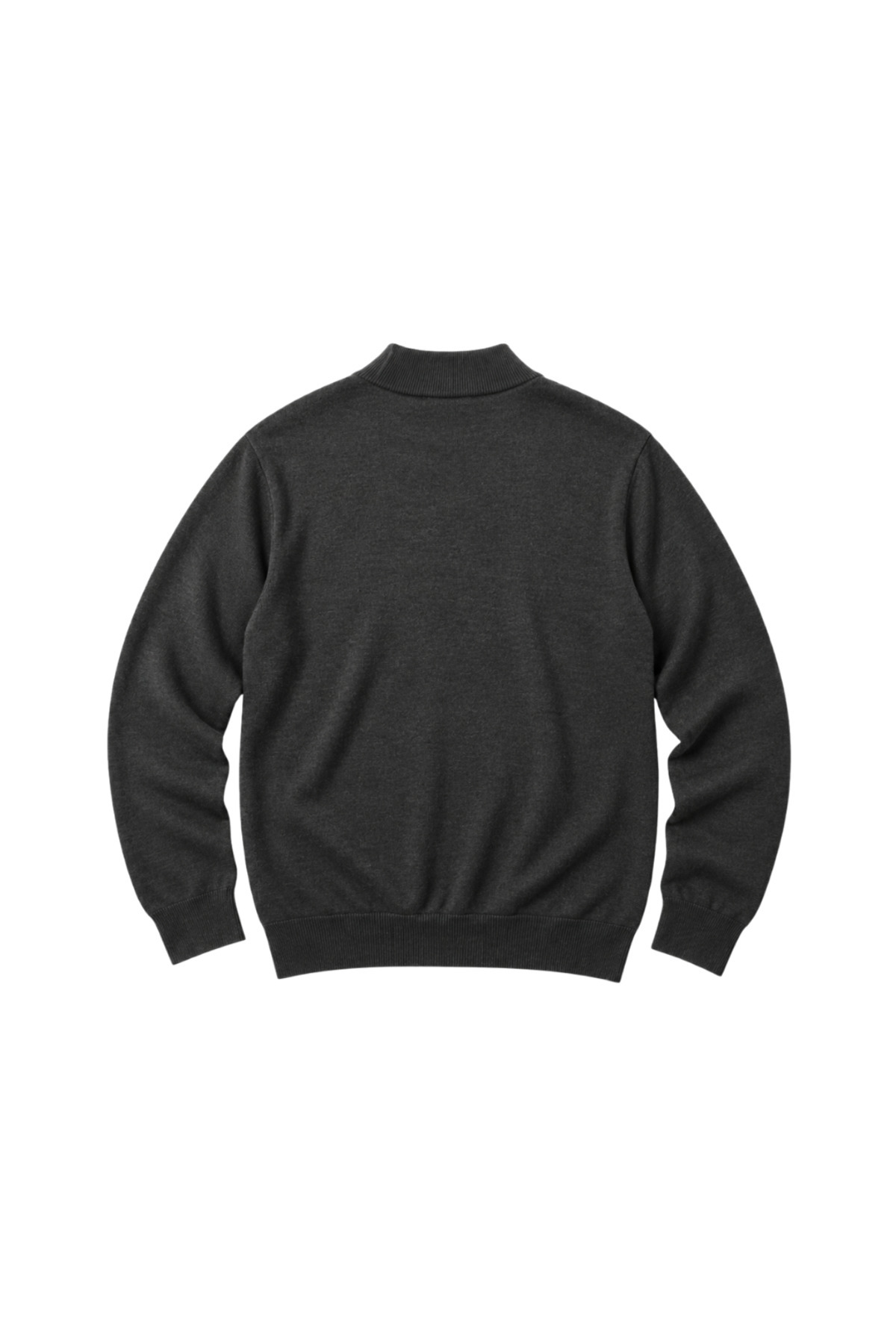 BattalModa Erkek Büyük Beden Antrasit Yarım Balıkçı Pamuklu Kazak 3XL-4XL-5XL-6XL görsel 5