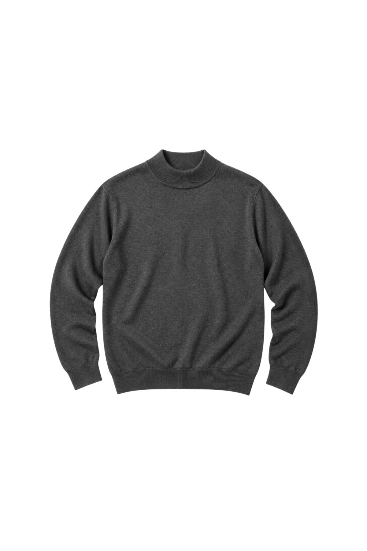 BattalModa Erkek Büyük Beden Füme Yarım Balıkçı Pamuklu Kazak 3XL-4XL-5XL-6XL görsel 4