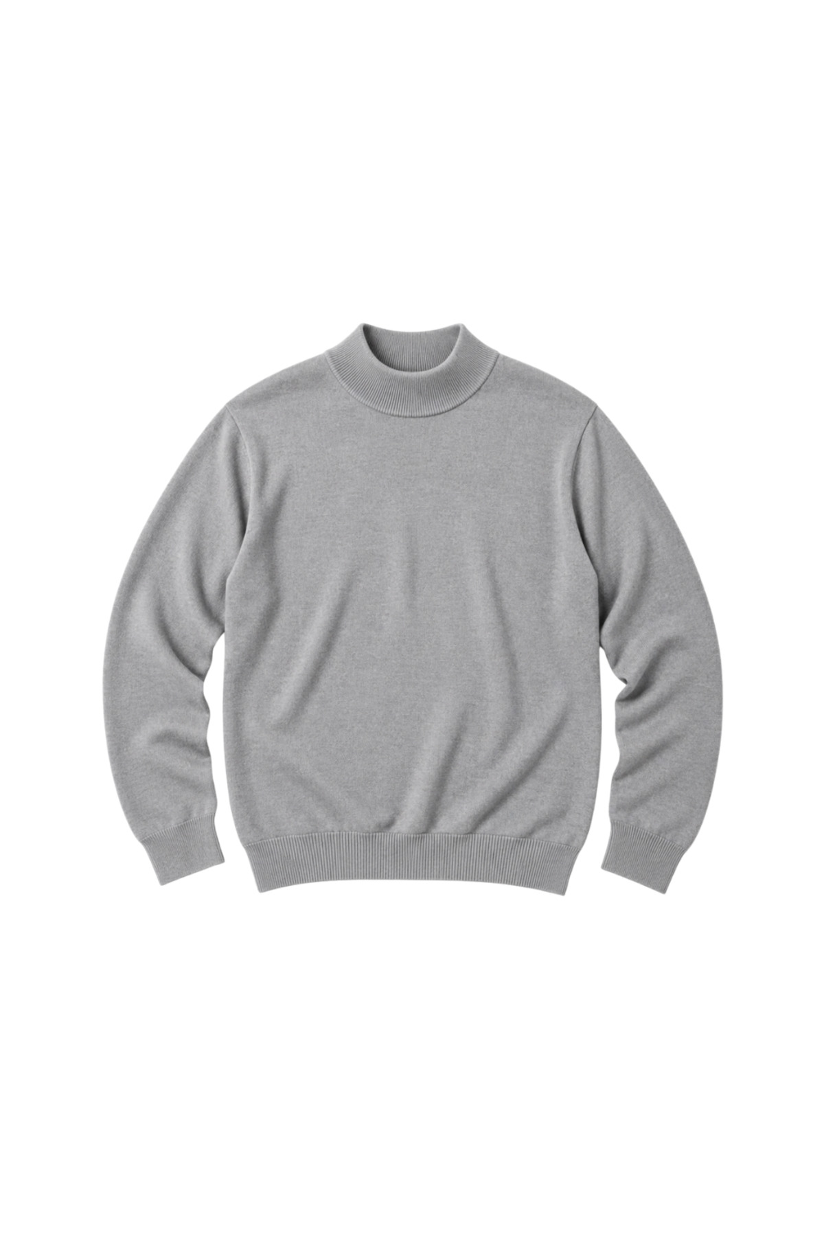 BattalModa Erkek Büyük Beden Gri Yarım Balıkçı Pamuklu Kazak 3XL-4XL-5XL-6XL görsel 4