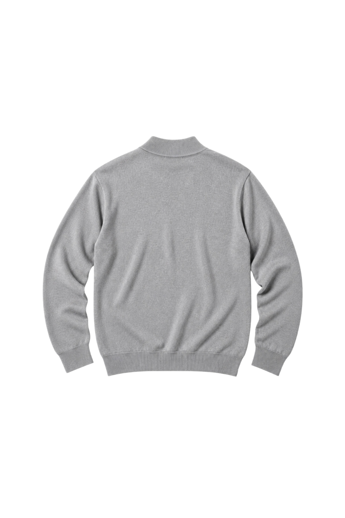 BattalModa Erkek Büyük Beden Gri Yarım Balıkçı Pamuklu Kazak 3XL-4XL-5XL-6XL görsel 5