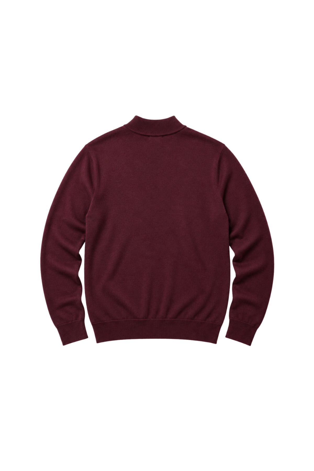 BattalModa Erkek Büyük Beden Bordo Yarım Balıkçı Pamuklu Kazak 3XL-4XL-5XL-6XL görsel 5