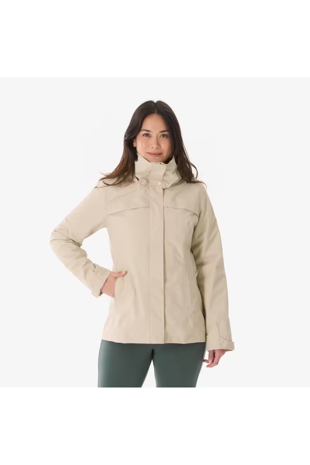Decathlon Kadın 3'ü 1 Arada Outdoor Kar Montu/Kışlık Mont - Bej - NH100 0 °C