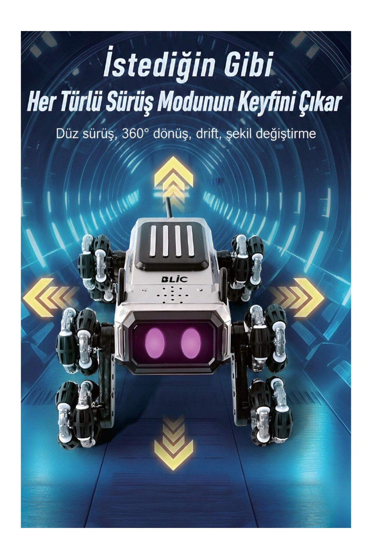 BRB4 AI Akıllı Robot Köpek – Su Atışlı 2.4GHz Uzaktan Kumandalı Jest Kontrollü Akrobatik Işı