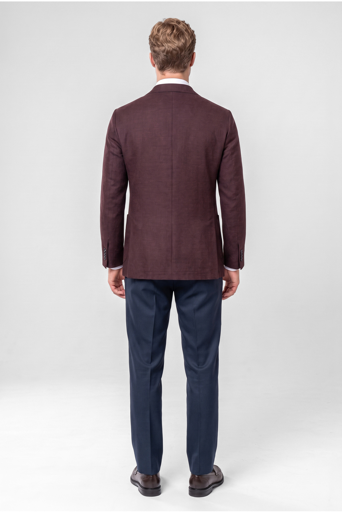D'S Damat Ds Damat Slim Fit Bordo Armürlü Takim Elbise Kombinli görsel 3