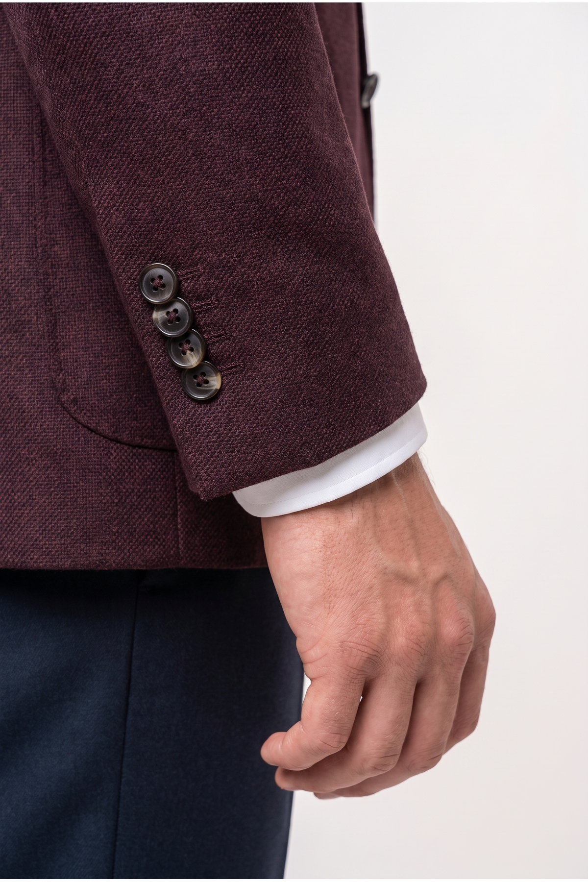 D'S Damat Ds Damat Slim Fit Bordo Armürlü Takim Elbise Kombinli görsel 6