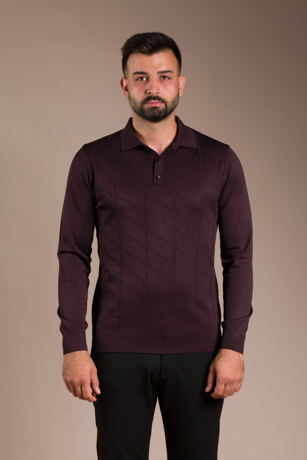 ERKEK MÜRDÜM DESENLİ POLO YAKA TRİKO — رنگارنگ GRC07257K001 — تصویر 3 از 6