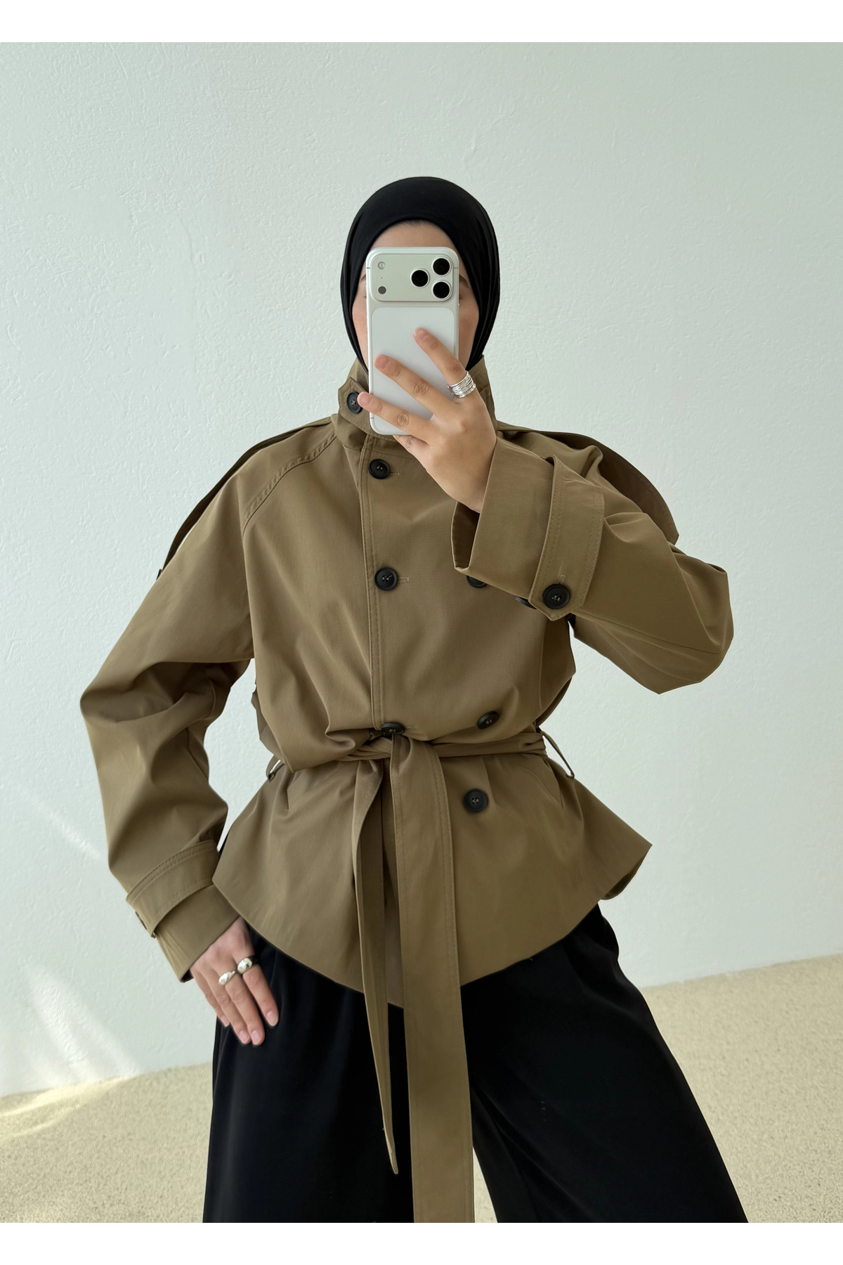 MODA AKSA 2106 Titanik Premium Trenckot Camel görsel 8