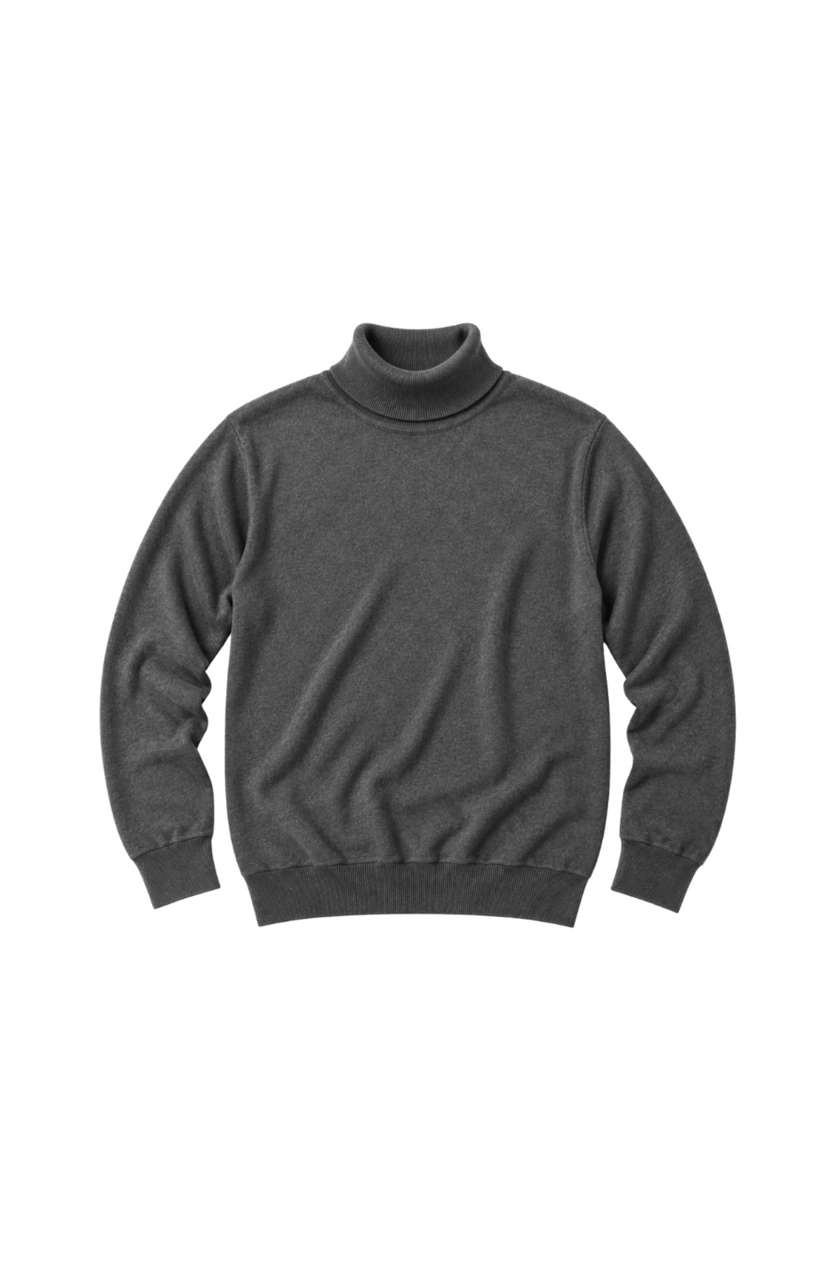 BattalModa Erkek Büyük Beden Füme Tam Balıkçı Pamuklu Kazak 3XL-4XL-5XL-6XL görsel 4