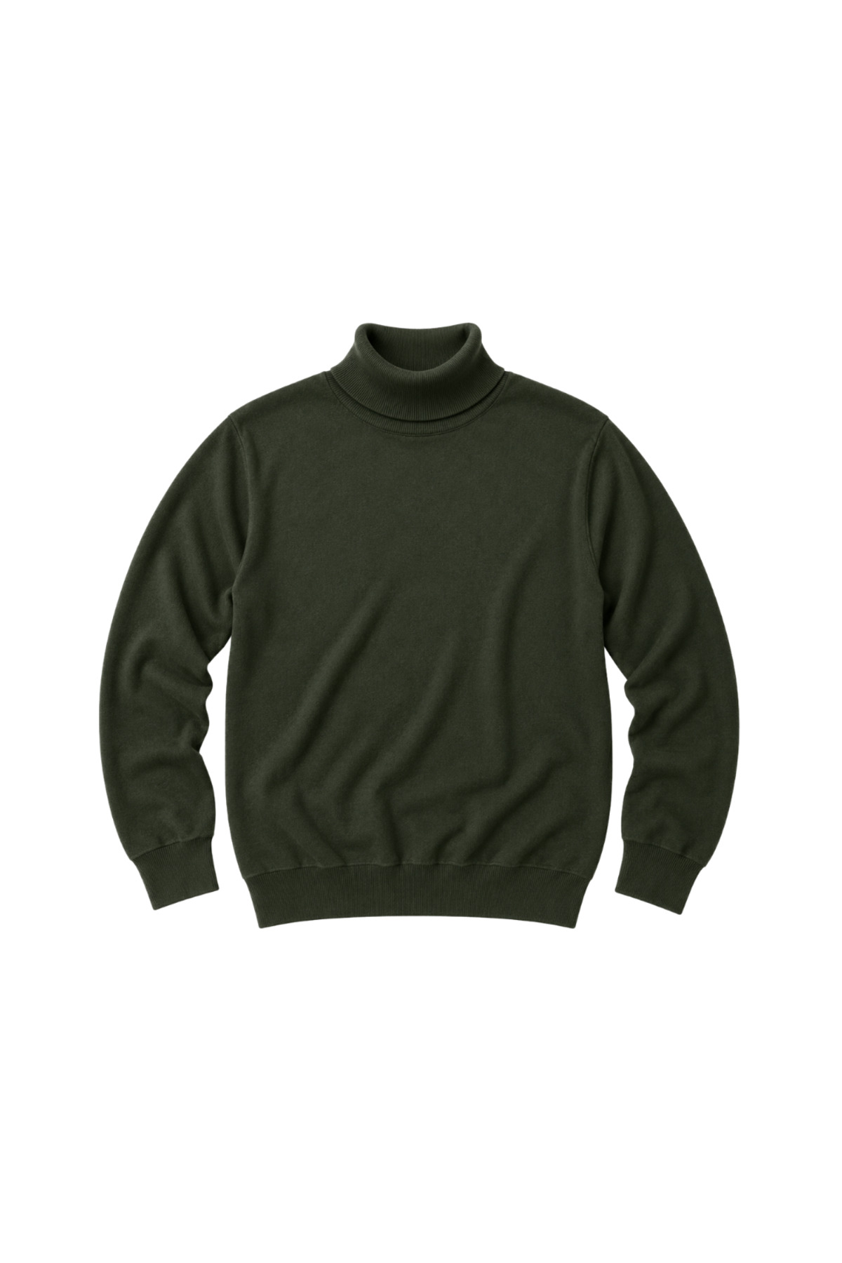 BattalModa Erkek Büyük Beden Haki Tam Balıkçı Pamuklu Kazak 3XL-4XL-5XL-6XL görsel 4