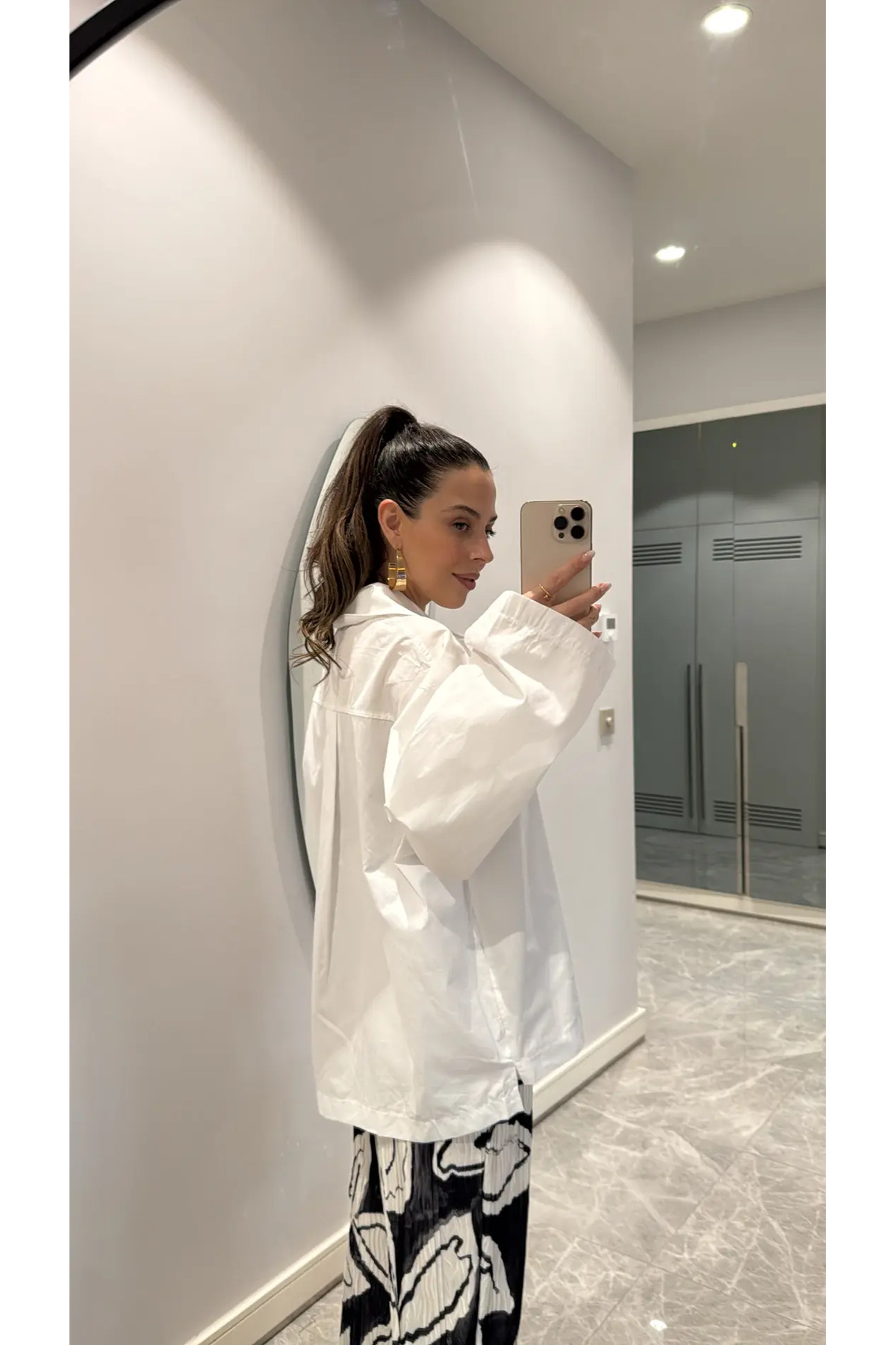 sinem kıvanç Oversize Poplin Gömlek görsel 3