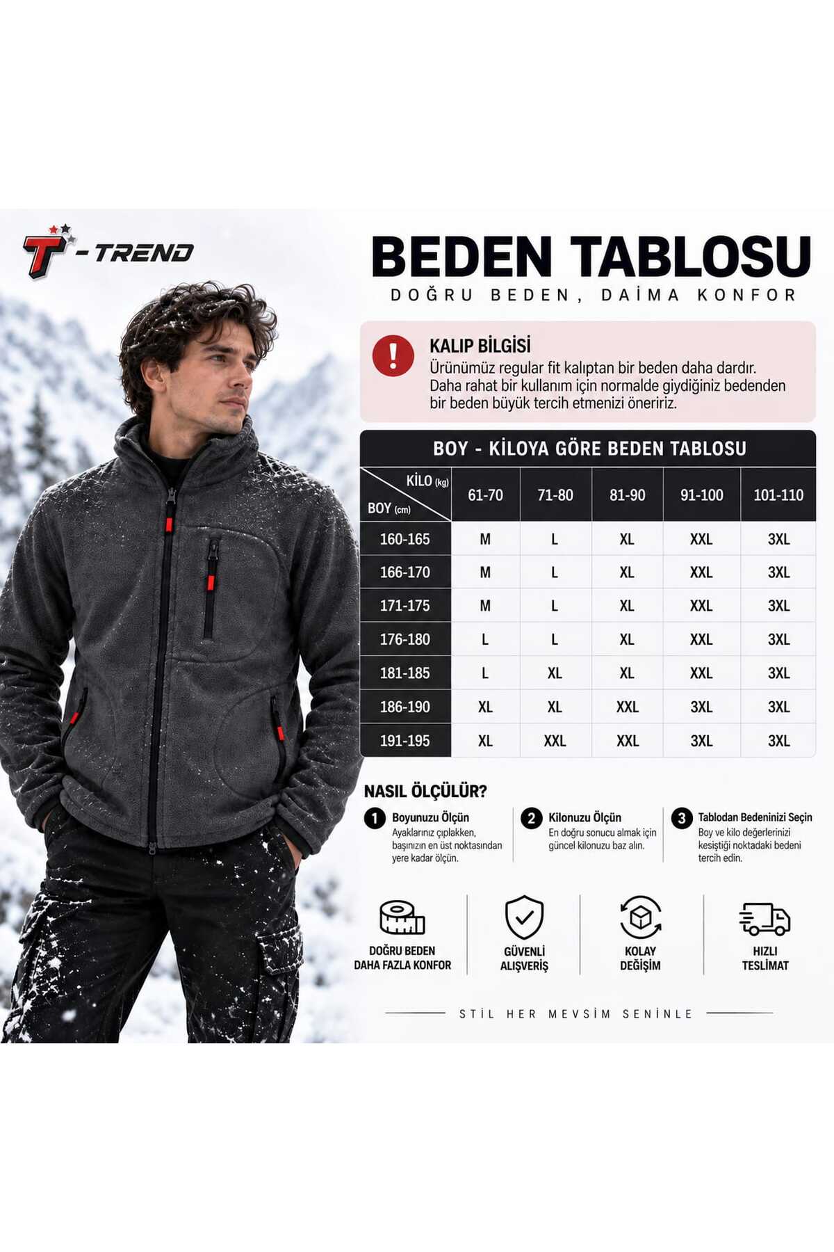 T.trend Polar Ceket Gri Softshell Erkek/unisex görsel 4