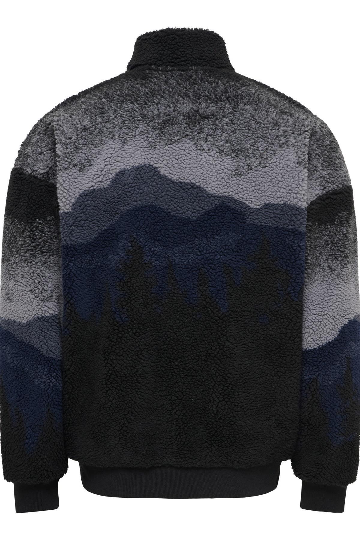 ONSADAM Life Erkek Oversize Sherpa Bomber Sweatshirt Peluş Günlük Rahat — رنگارنگ 22039531 — تصویر 2 از 3