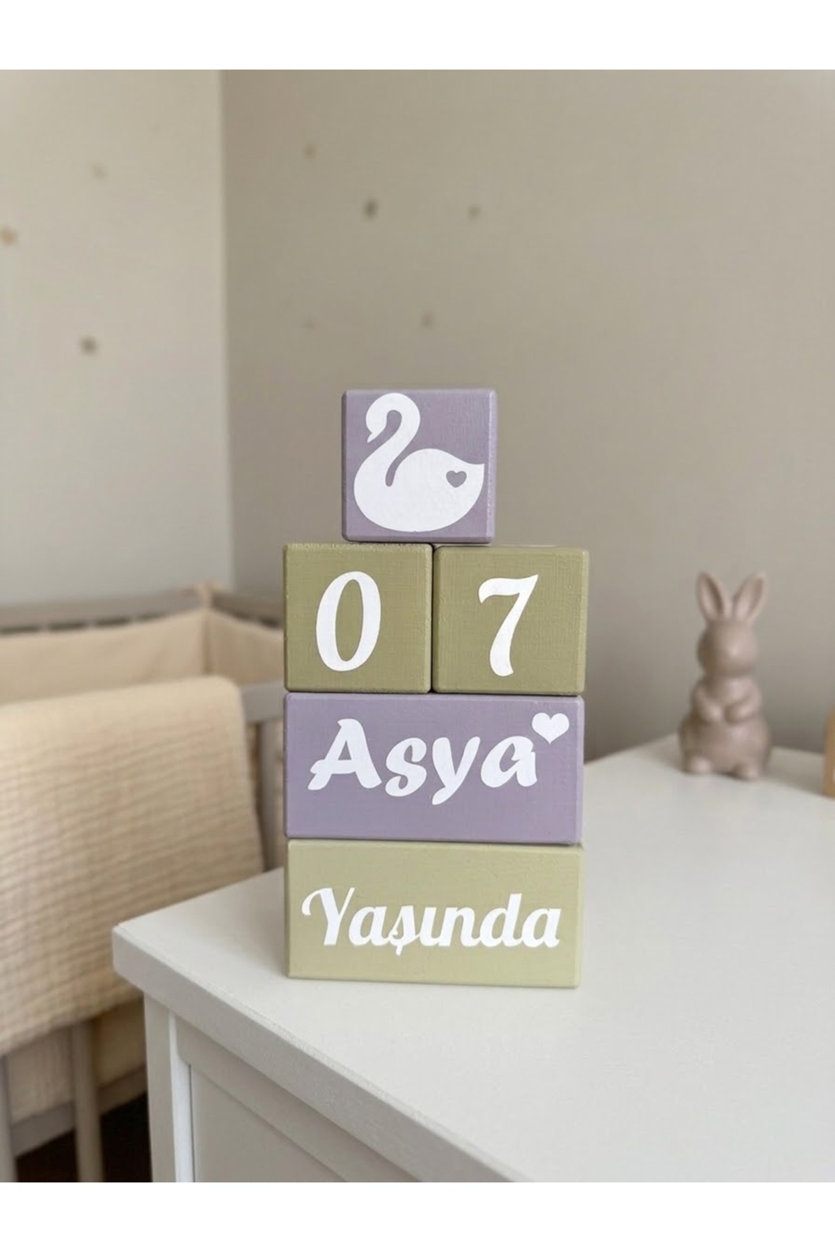 Kişiye Özel Bebek Anı Küpleri ve İsimli bebek anıküplü 5 parça