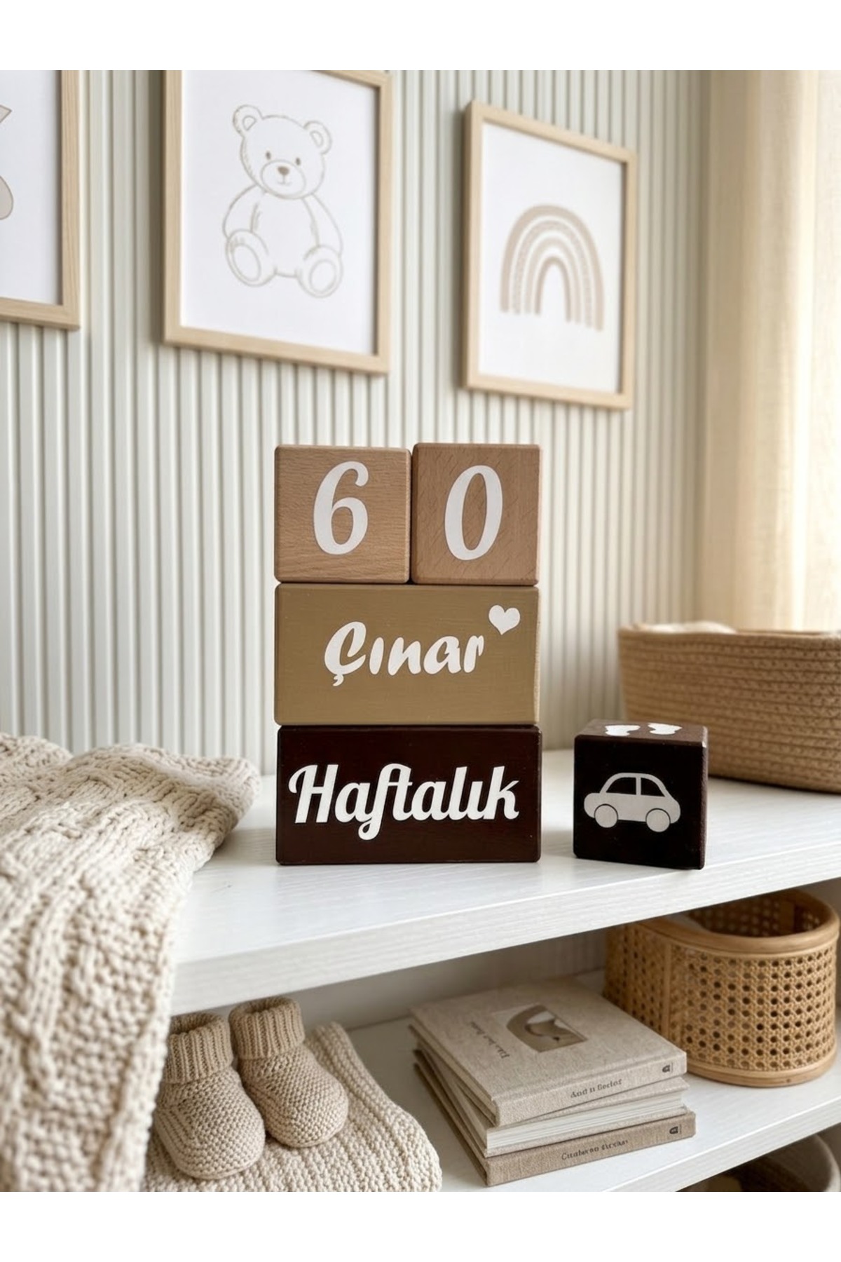 Kişiye Özel Bebek Anı Küpleri ve İsimli Bebek Seti