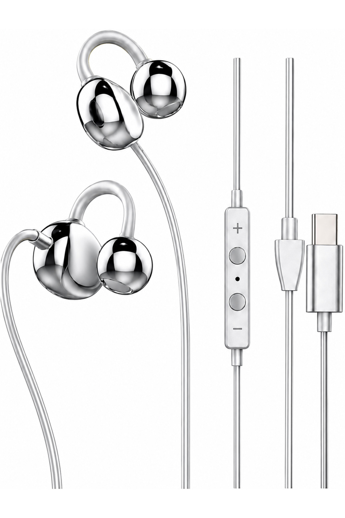 iPad/iPhone 15/16 Plus/17 Air/18 Pro Max/18 Duo Uyumlu Gelişmiş DAC Çipli Type-C Girişli Kablolu Küpe Kulaklık Tak Çalıştır Gürültü Engelleme DAC Chip Uyumlu Kablolu Kulakiçi Kulaklık