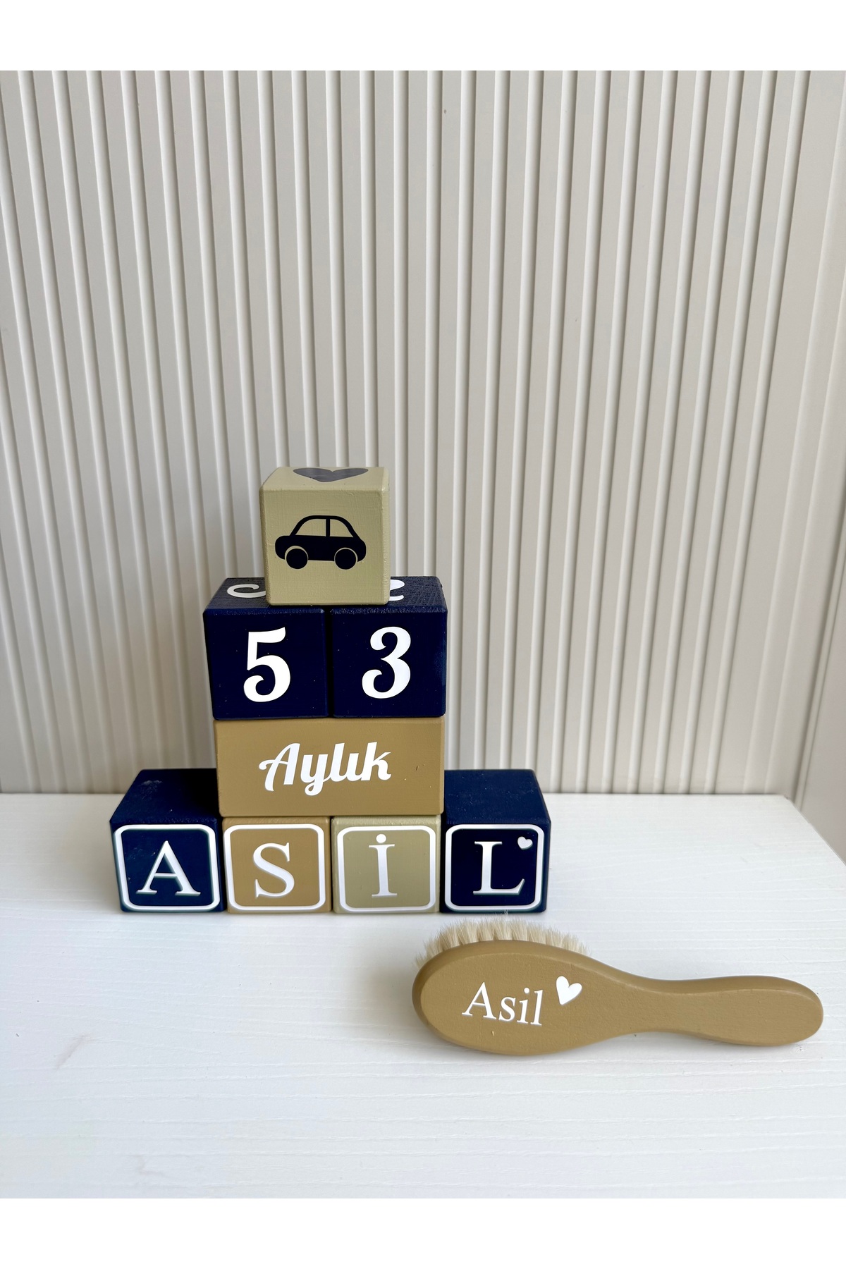 Kişiye Özel İsimli Bebek Anı Küpleri HARFLİİİİ KAHVE LACİVERTTT (4 harf için geçerli )