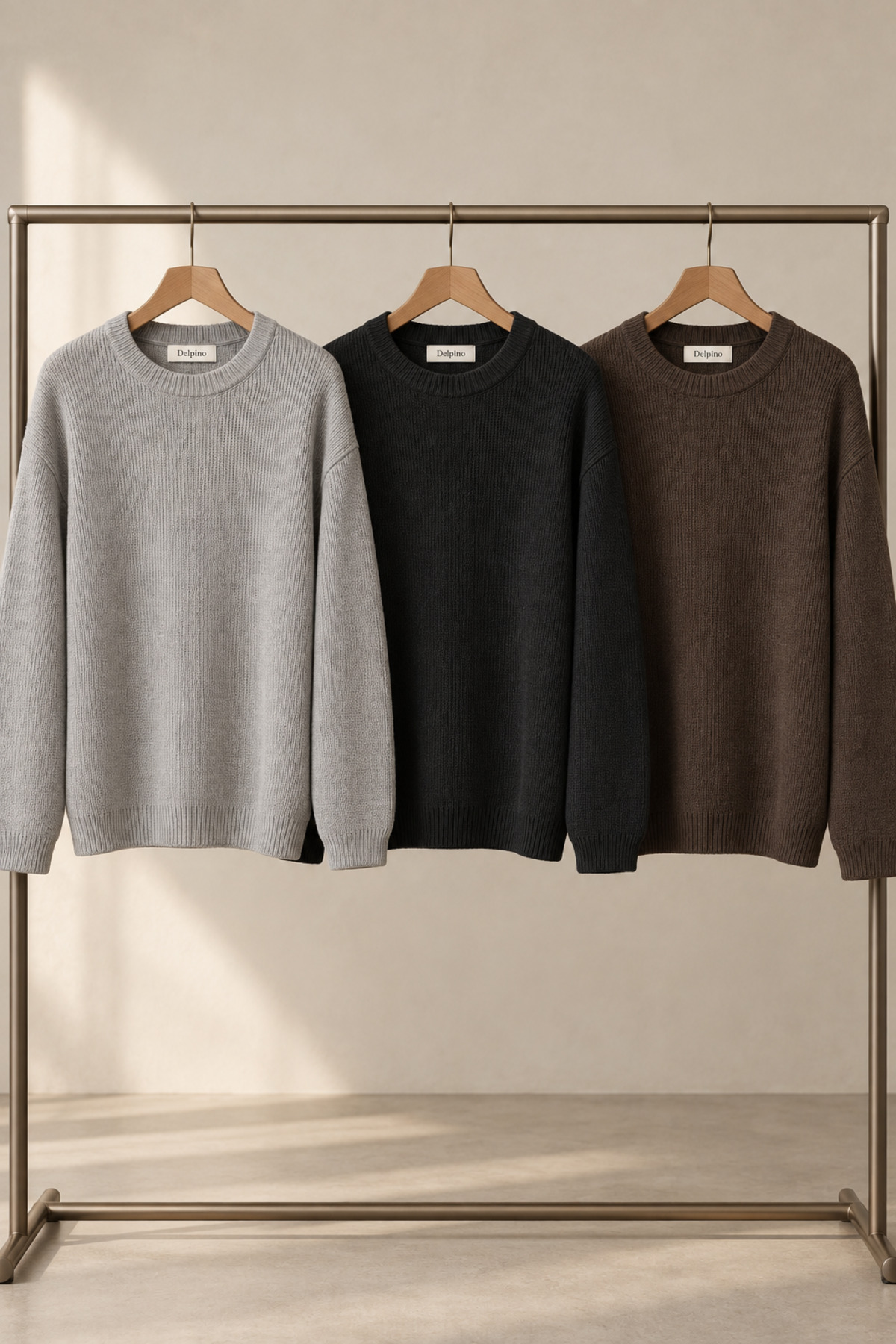 Erkek Regular Kalıp Merserize Kazak Sweatshirt — مشکی 02467 — تصویر 4 از 4