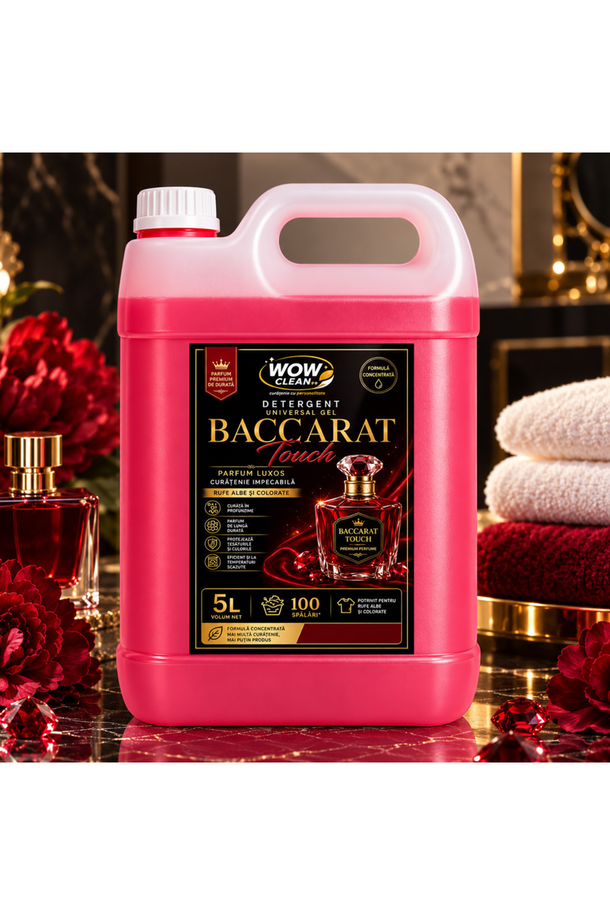 wowclean.ro Detergent gel Baccarat Touch, 5L | 100 spălări