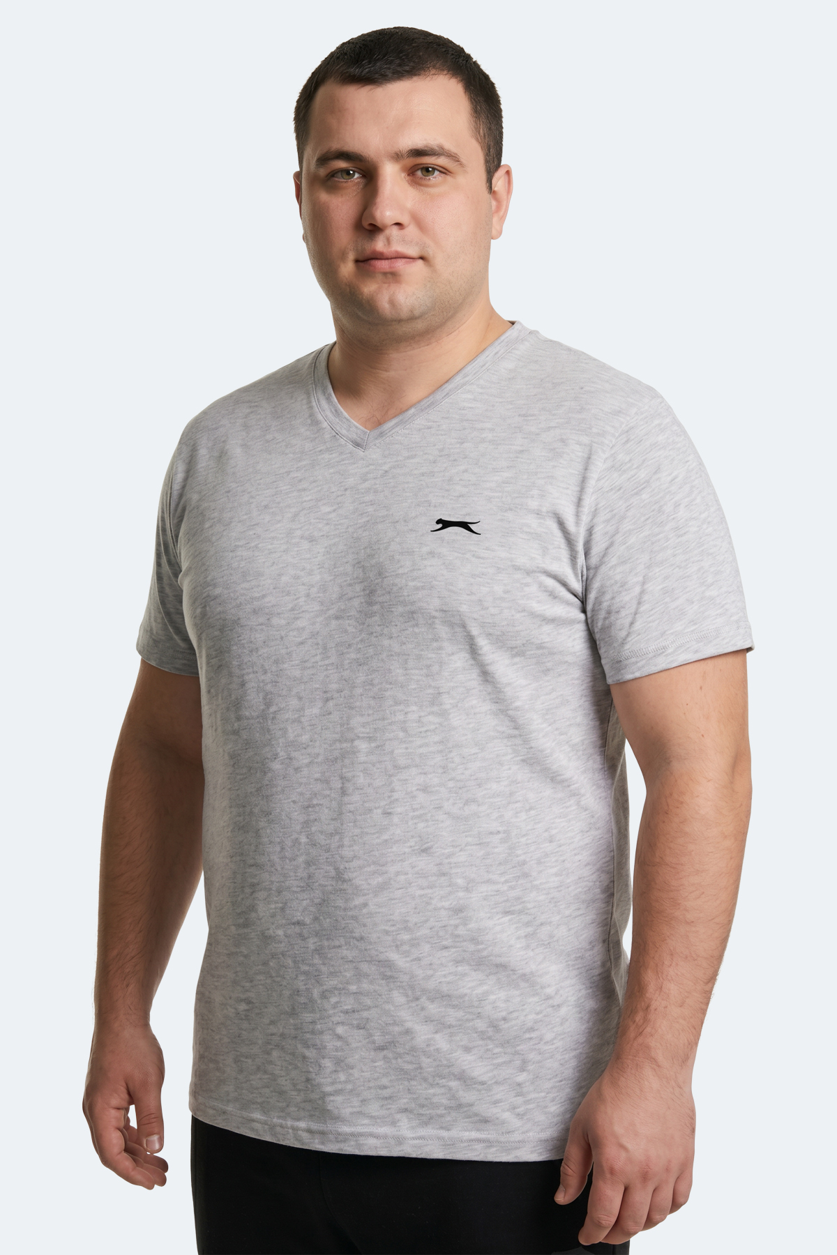 تی‌شرت مردانه سایز بزرگ خاکستری RIVALDO JMB اسلازنگر تی شرت Slazenger