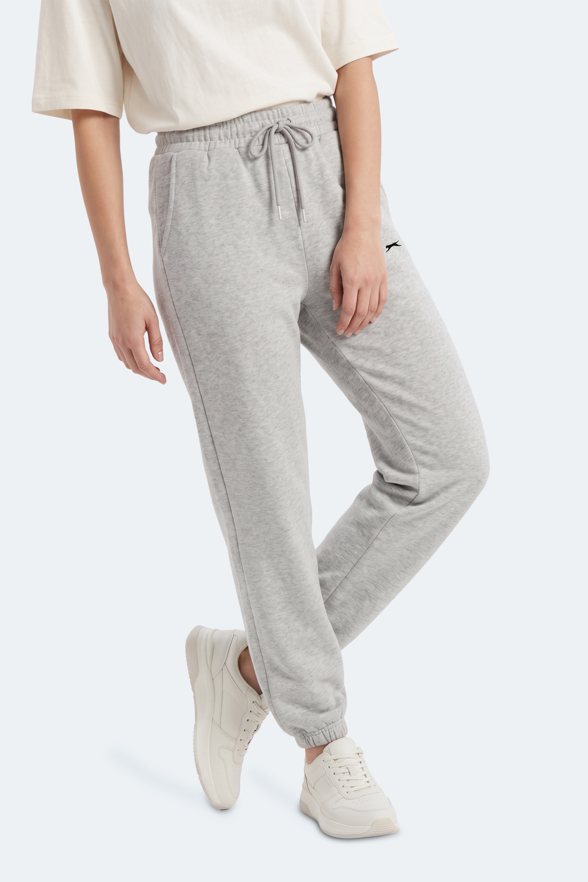 Slazenger MERYA I Kadın Slim Fit Gri Eşofman Altı görsel 5