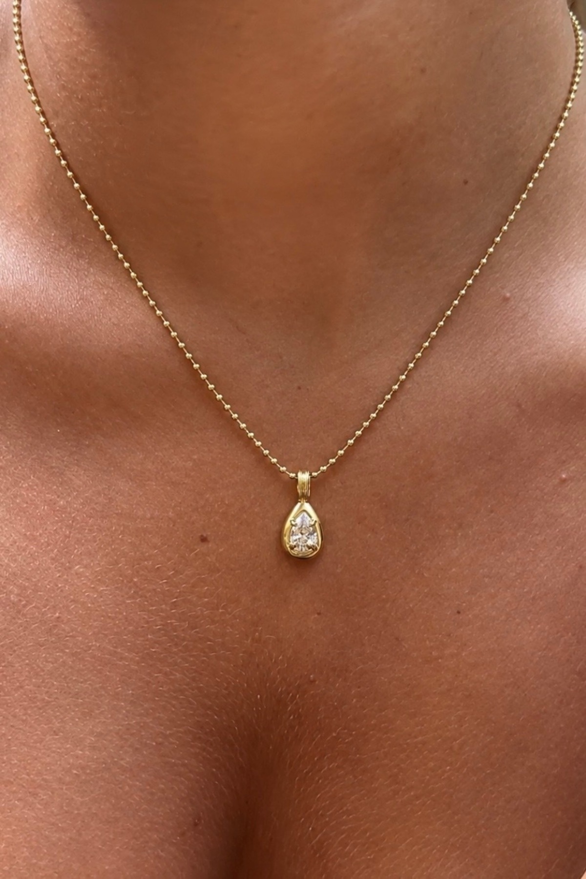 Lavian Accessories Zirkon Taşlı Damla Taş Kolye görsel 6