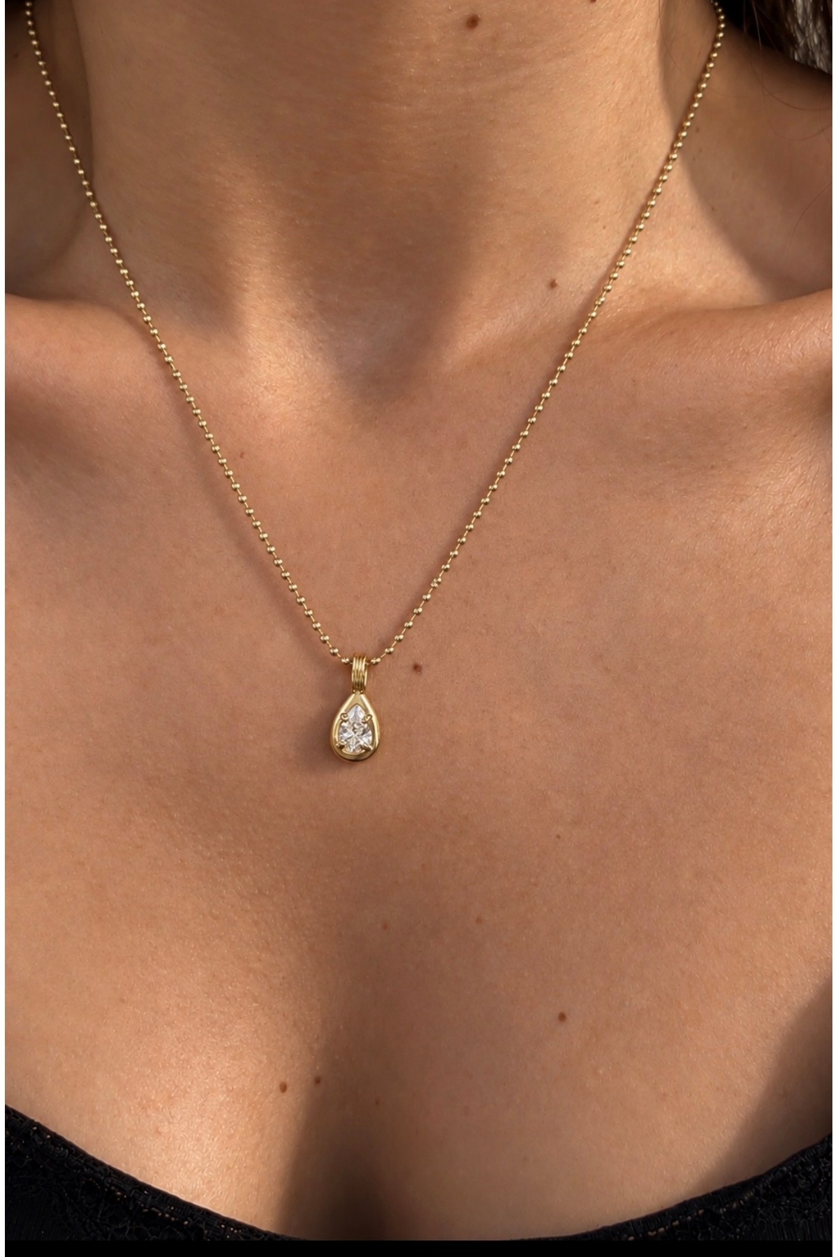 Lavian Accessories Zirkon Taşlı Damla Taş Kolye görsel 5
