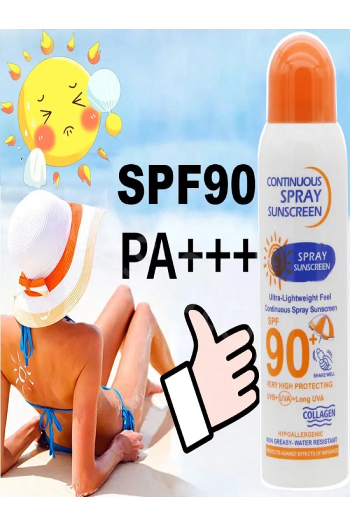 Yaşlanma Karşıtı Beyazlatıcı Yüksek Koruma Güneş Kremi SPF 90 Sprey Güneş Koruyucu 230 ML — 45865418 — تصویر 2 از 6