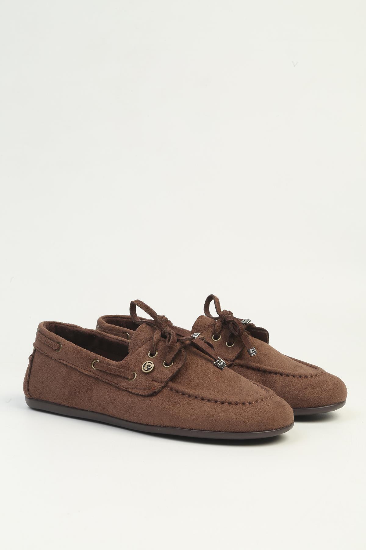 Pierre Cardin Kadın Kahve Süet Görünümlü Loafer PC-56300 görsel 3
