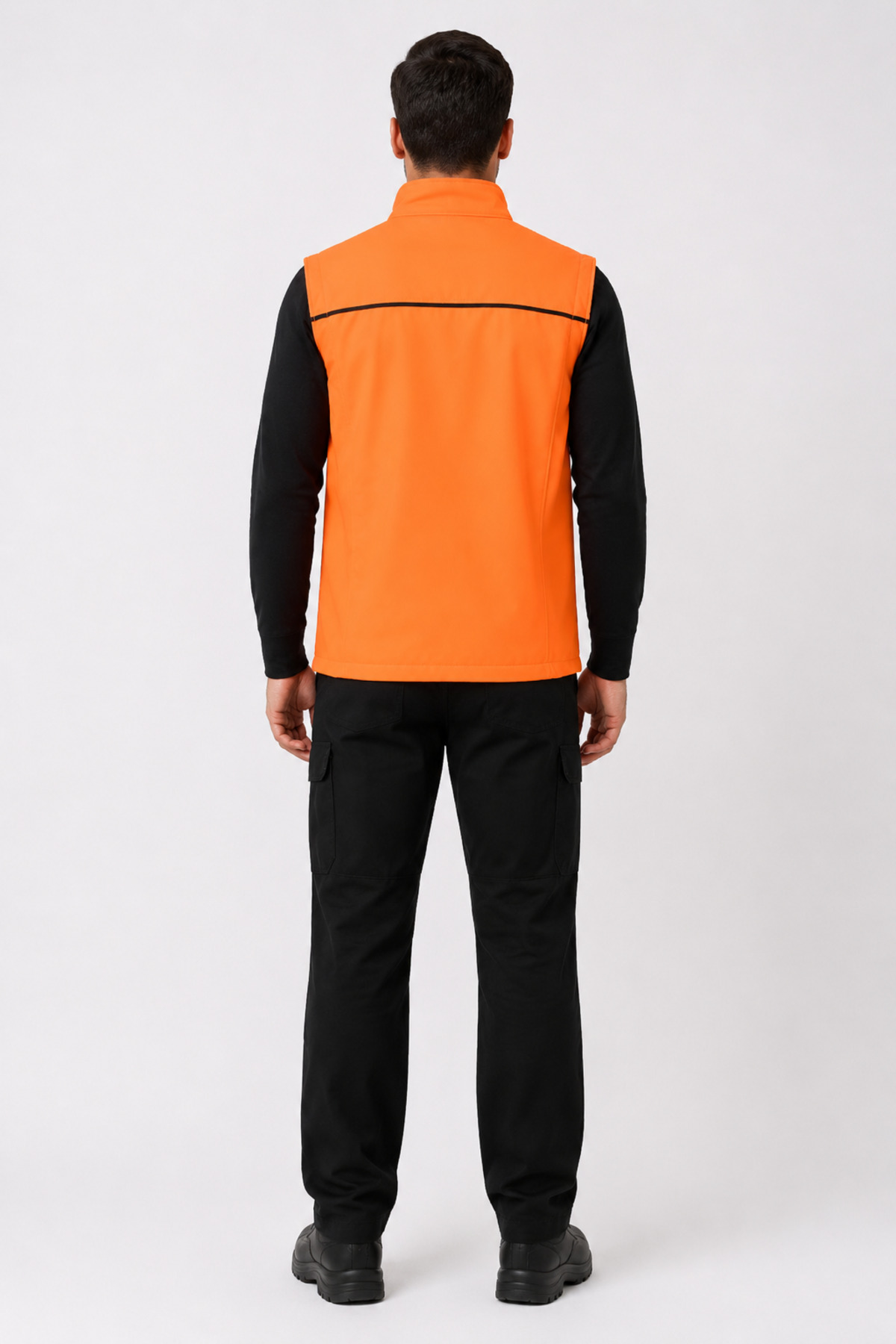 Unisex Turuncu Softshell İş Yeleği – 3 Cepli Fermuarlı Dik Yaka Personel ve Saha Yeleği Turuncu · Fotoğraf 2